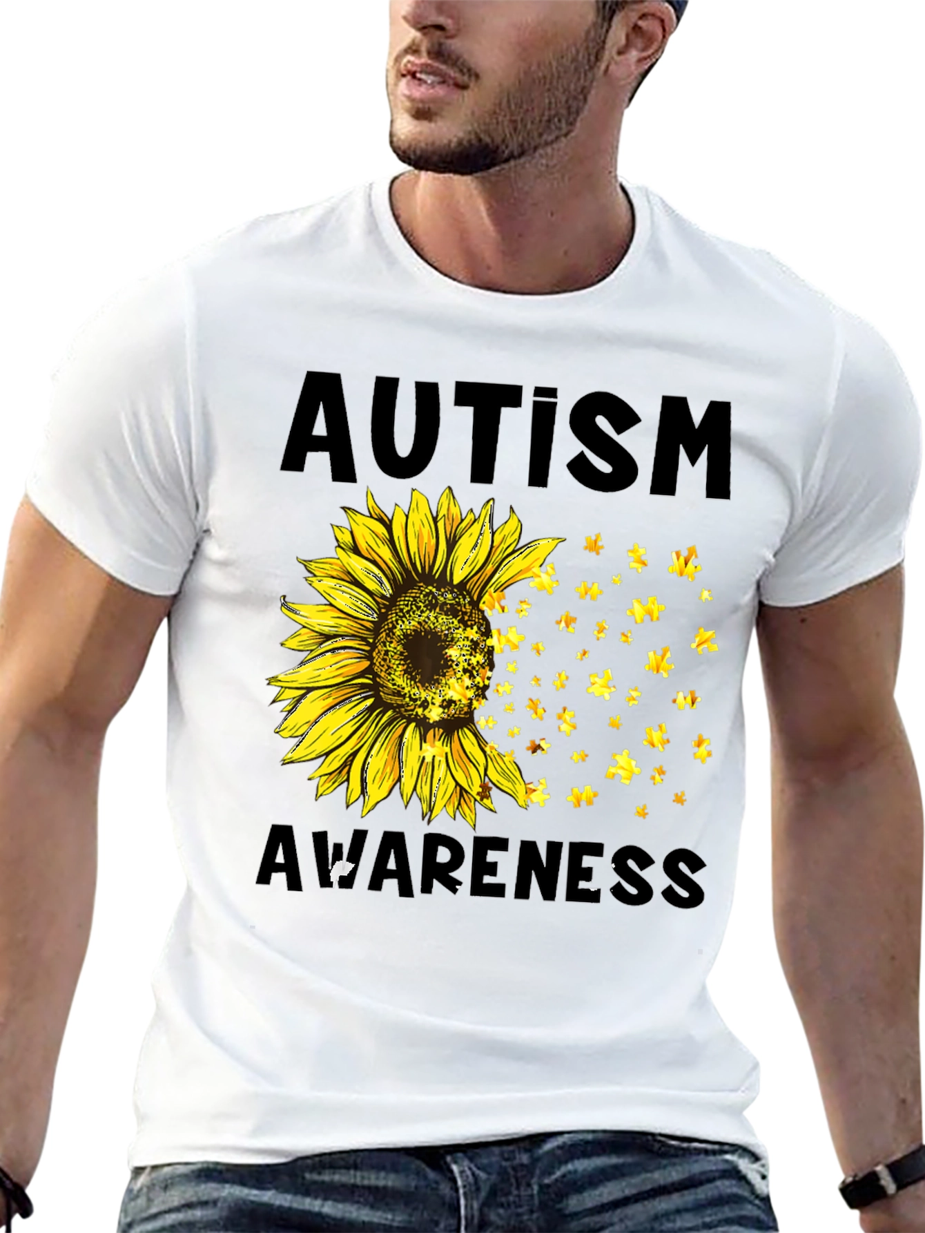 Autism Awareness Sunflower Graphic Tee