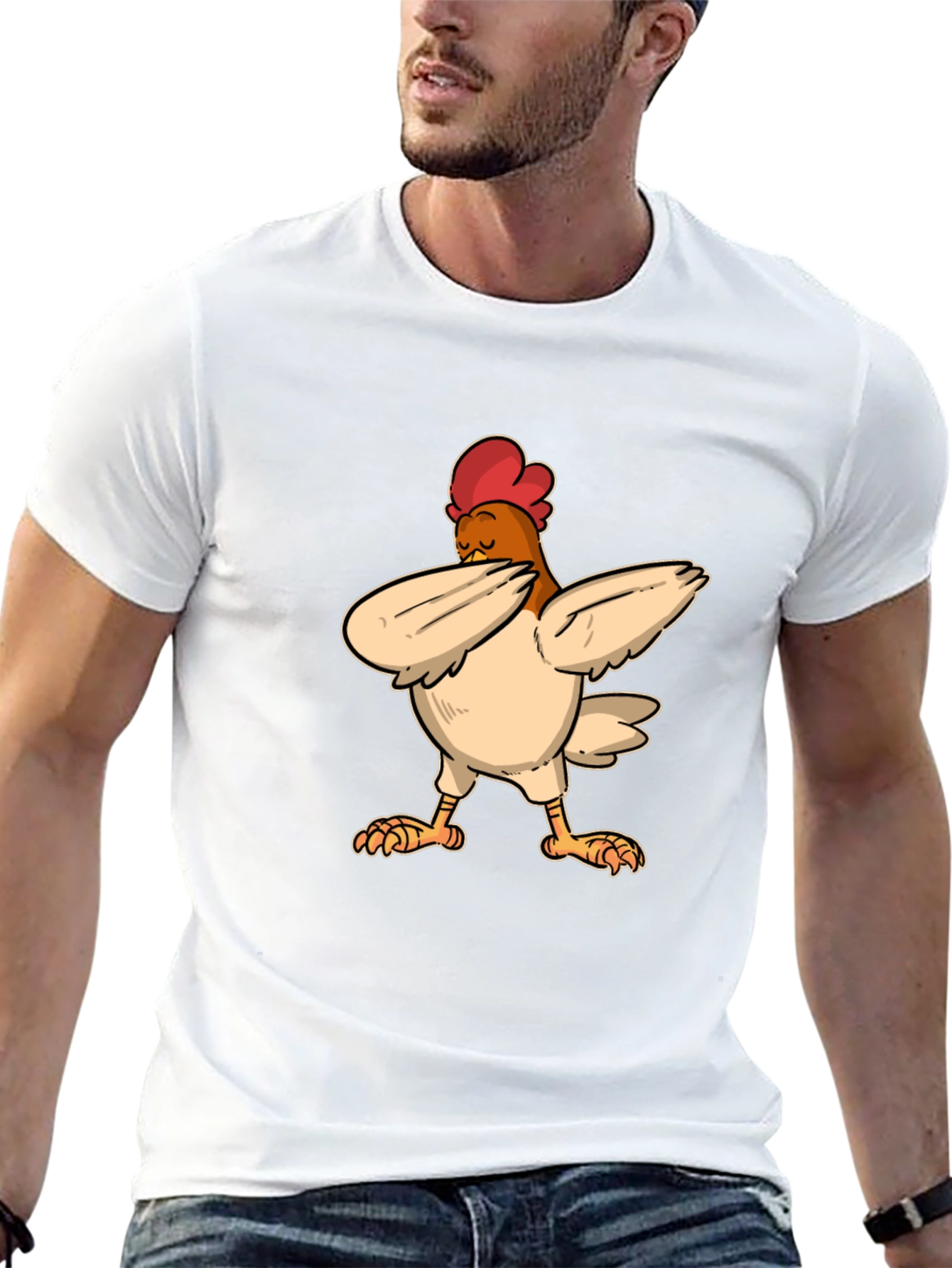 Dabbing Chicken Graphic Tee - Black