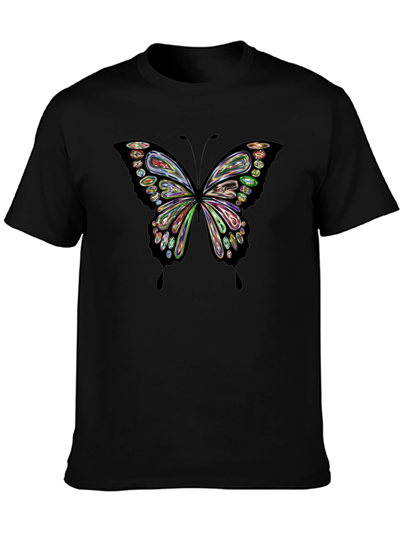 Butterfly Graphic Print Crew Neck T-Shirt