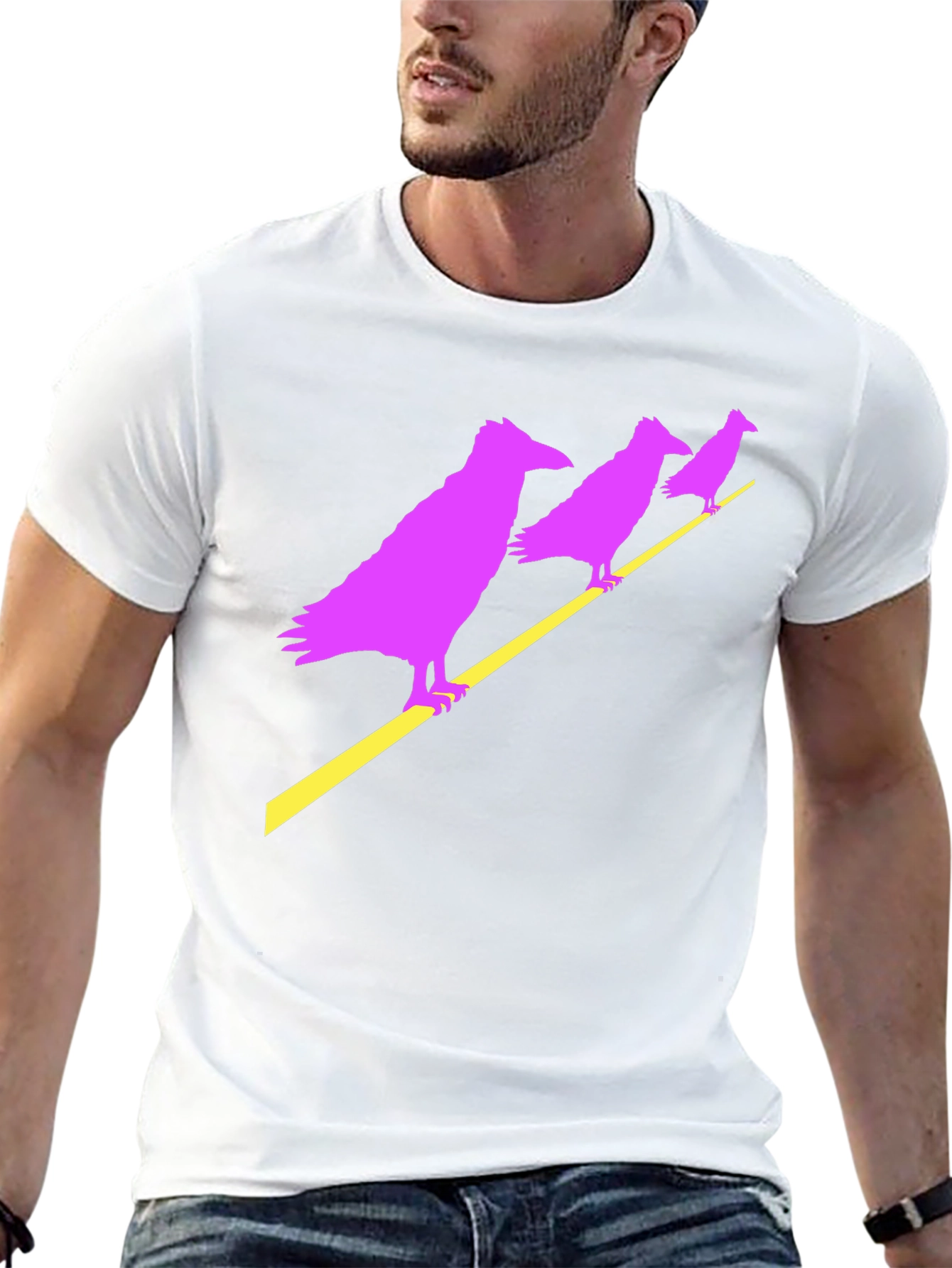 Raven Graphic Tee - Mens Black Crew Neck T-Shirt