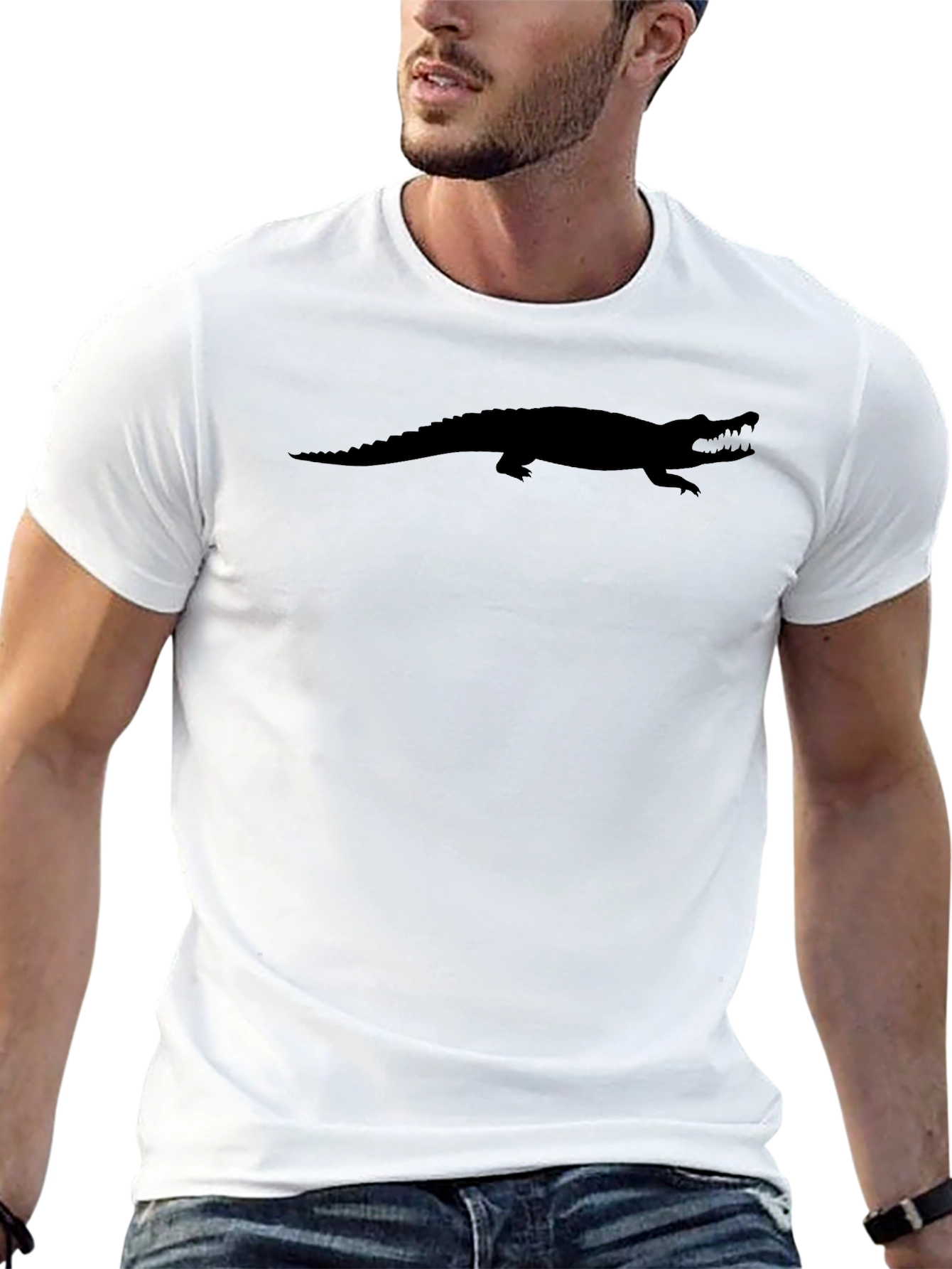 Black Alligator Graphic Tee - Mens Fashion
