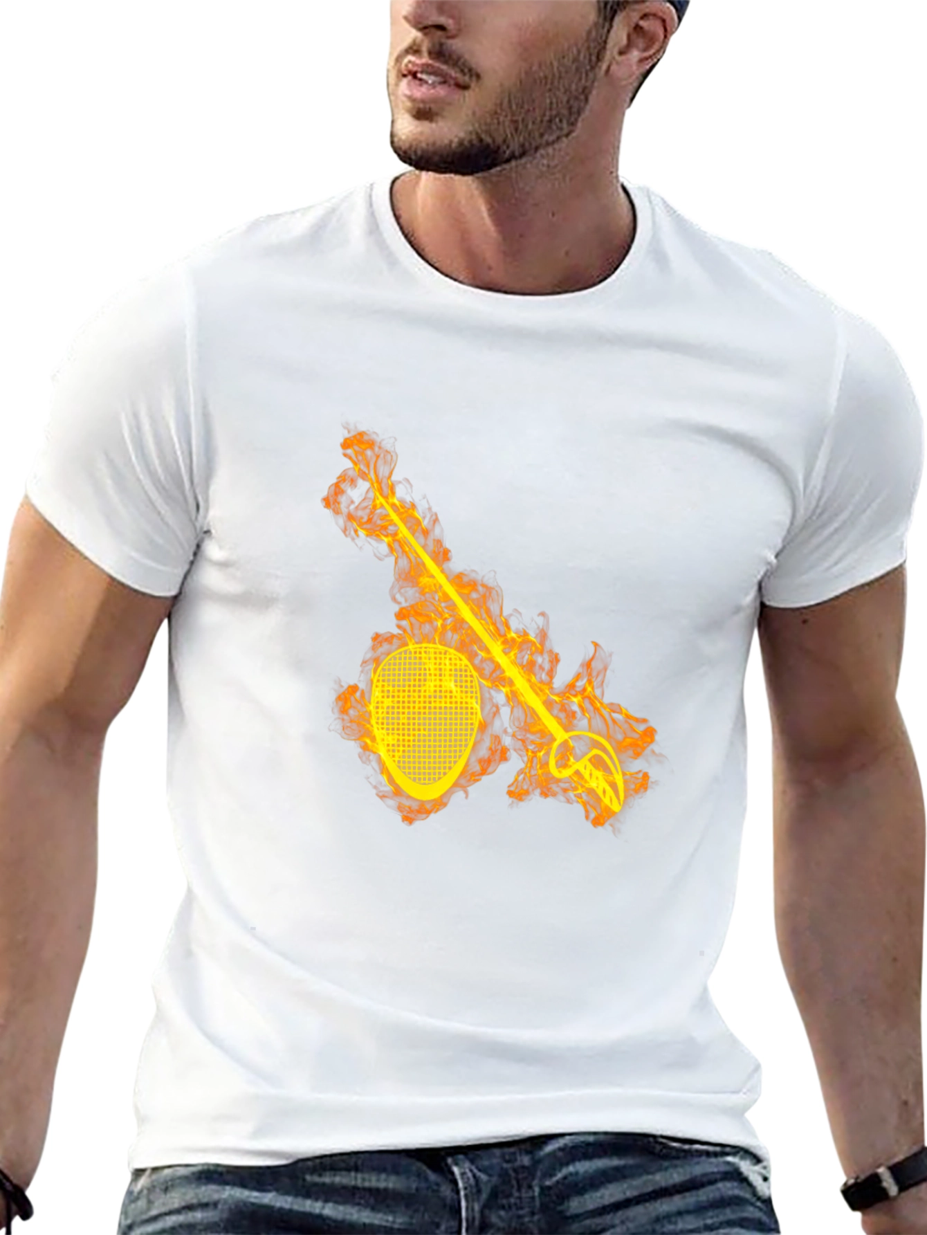 Fiery Fencing T-Shirt - Black Graphic Tee