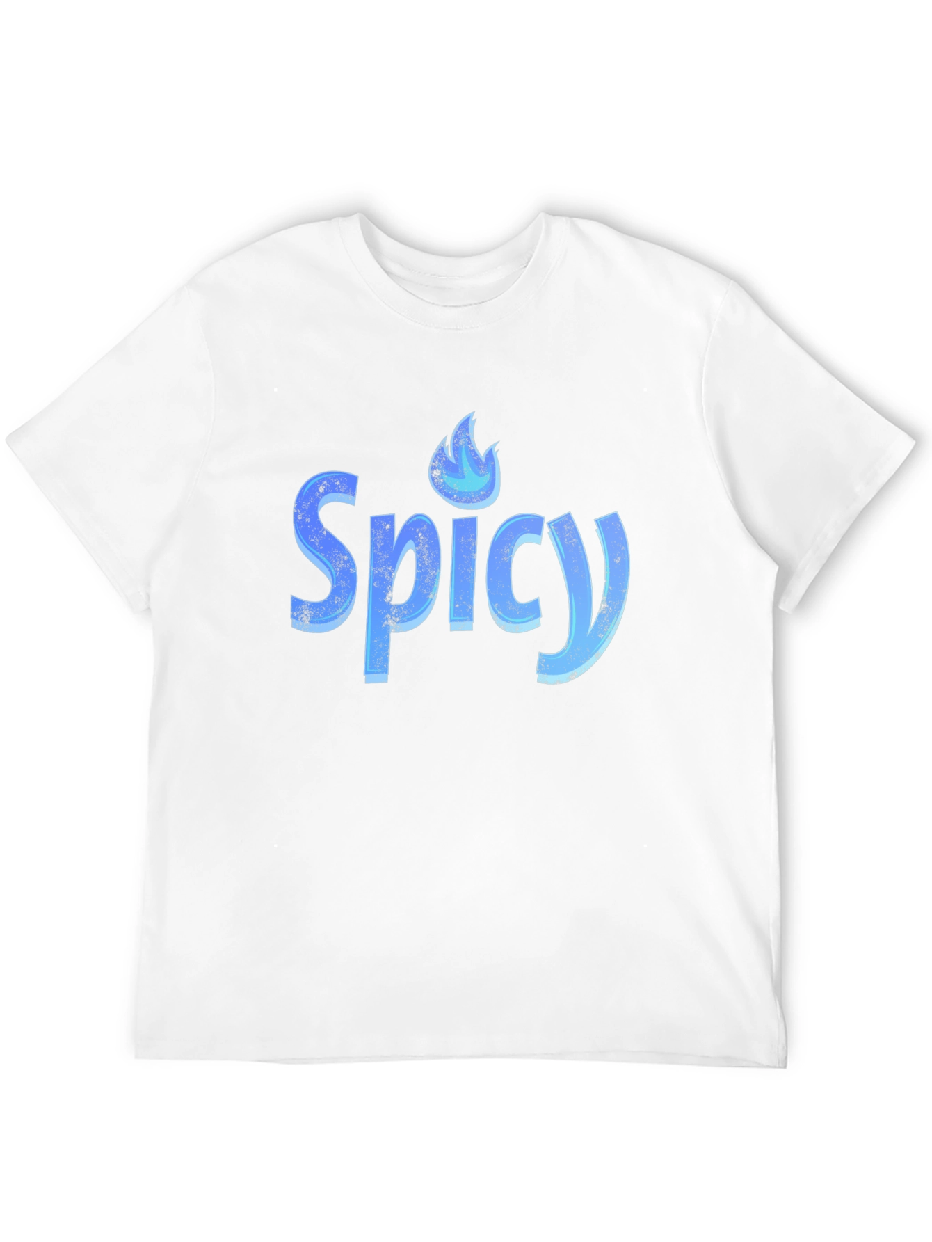 Spicy Graphic Tee - Cool Blue Flame Design