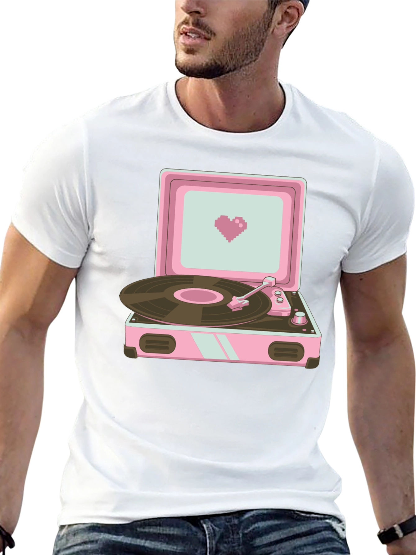 Retro Record Player Graphic T-Shirt