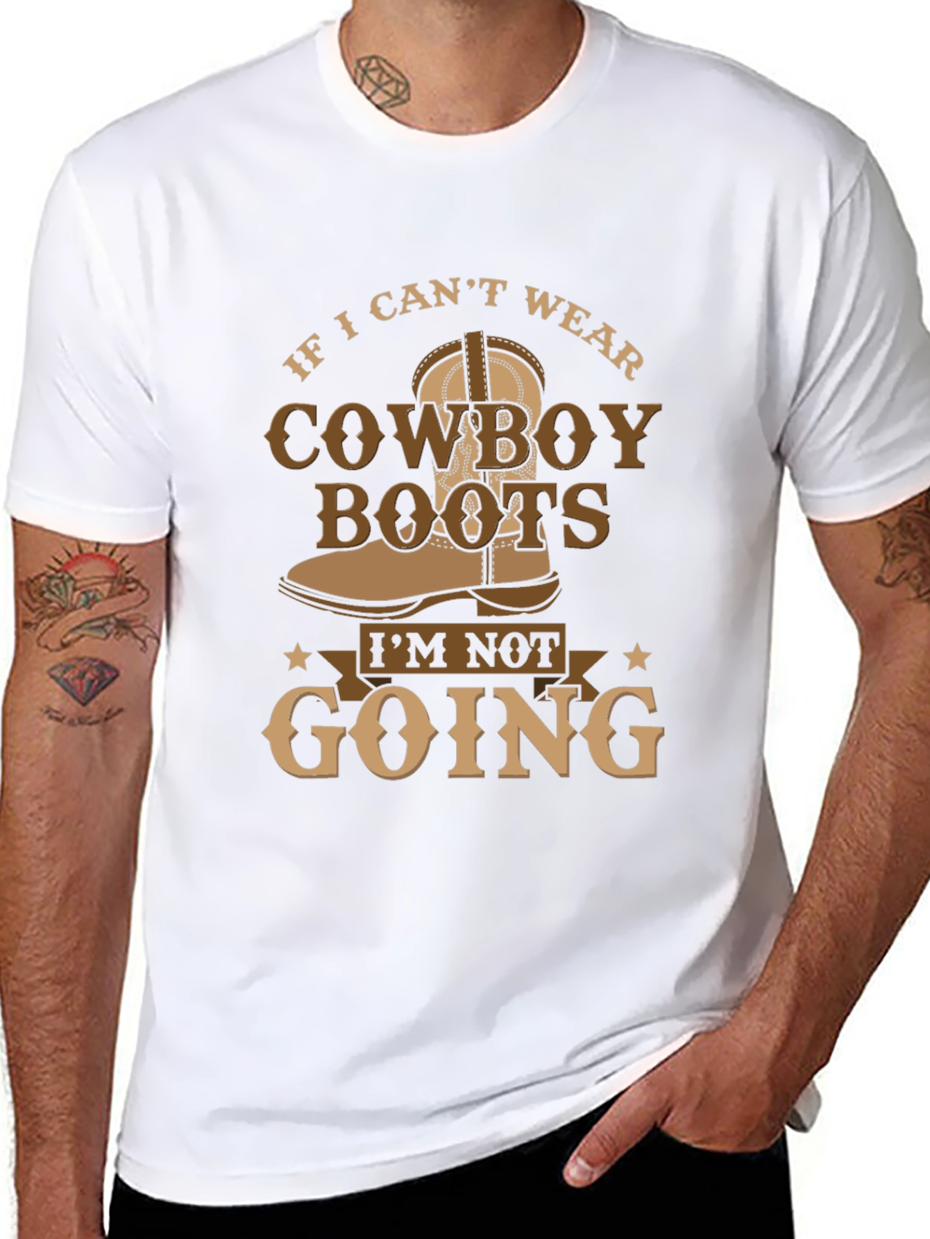 Cowboy Boots Graphic T-Shirt - If I Cant Wear...