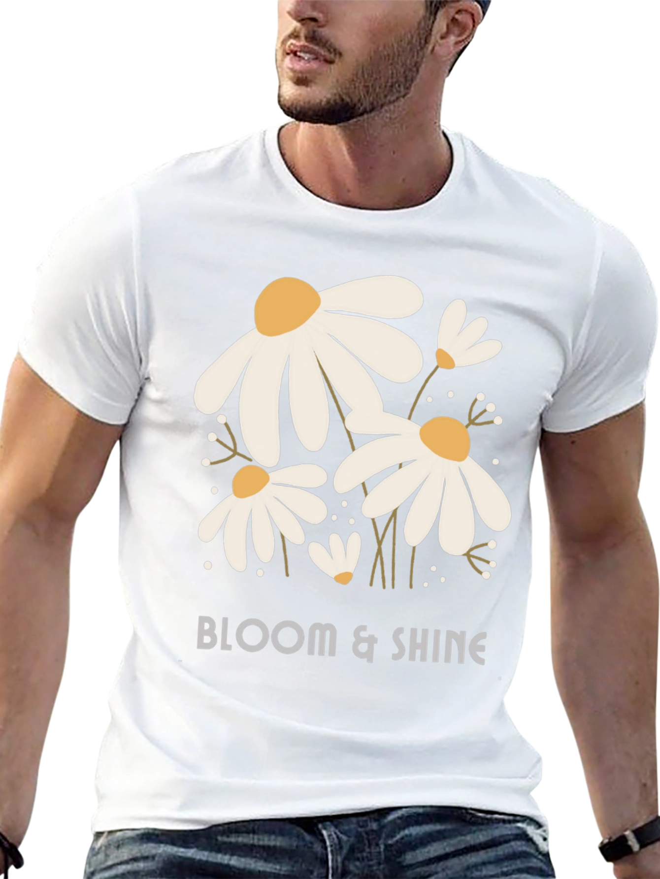 Bloom & Shine Graphic Tee - Black Cotton Shirt