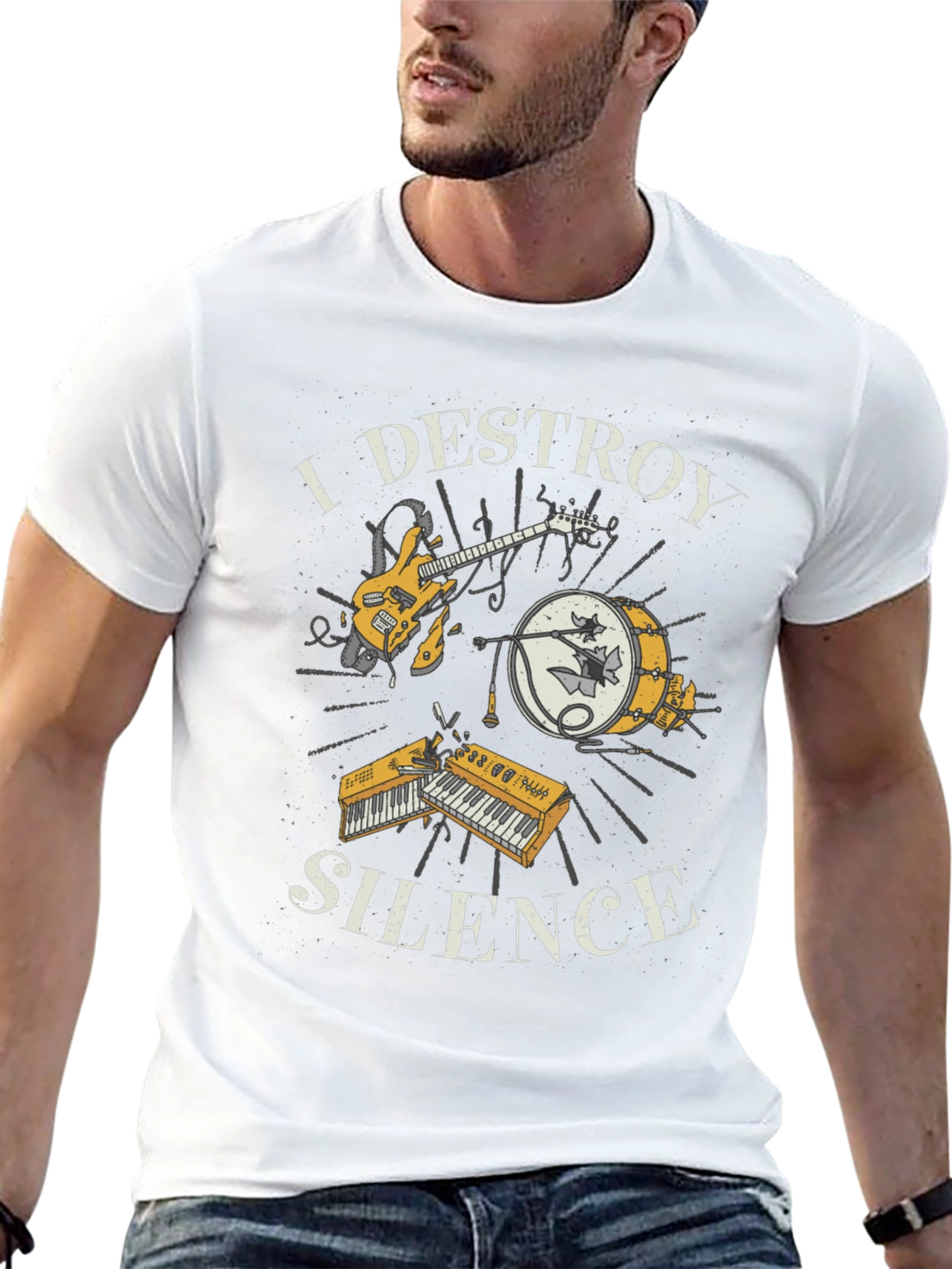 I Destroy Silence Graphic Tee - Music Lover Shirt
