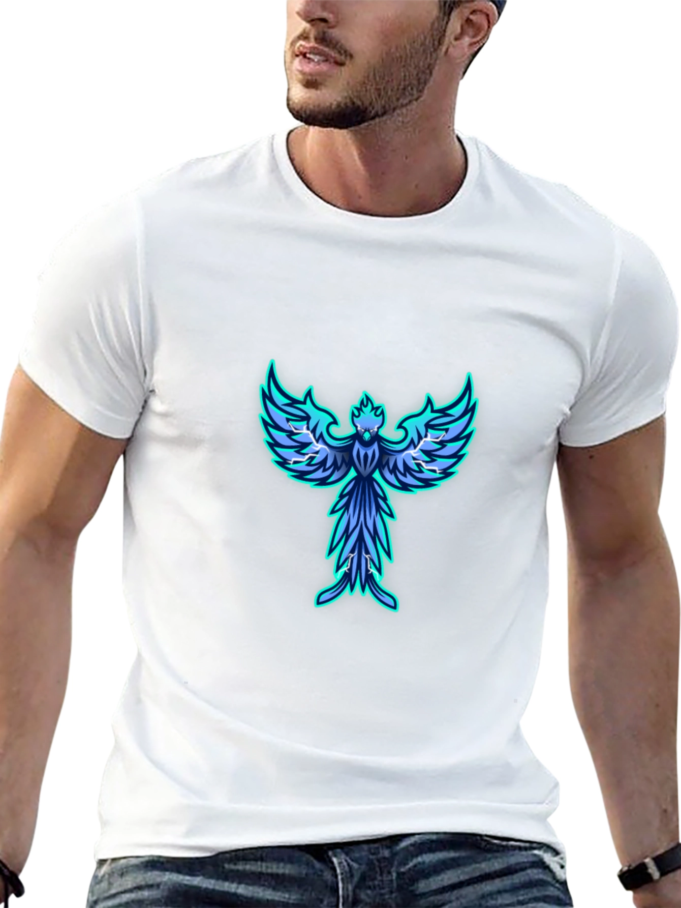 Phoenix Graphic Print Black T-Shirt