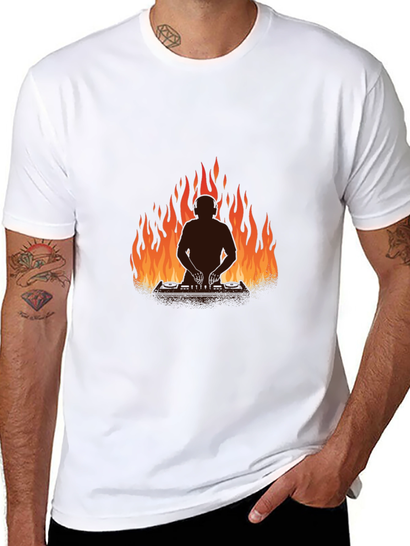Fiery Silhouette Graphic Tee - Cool Casual Style
