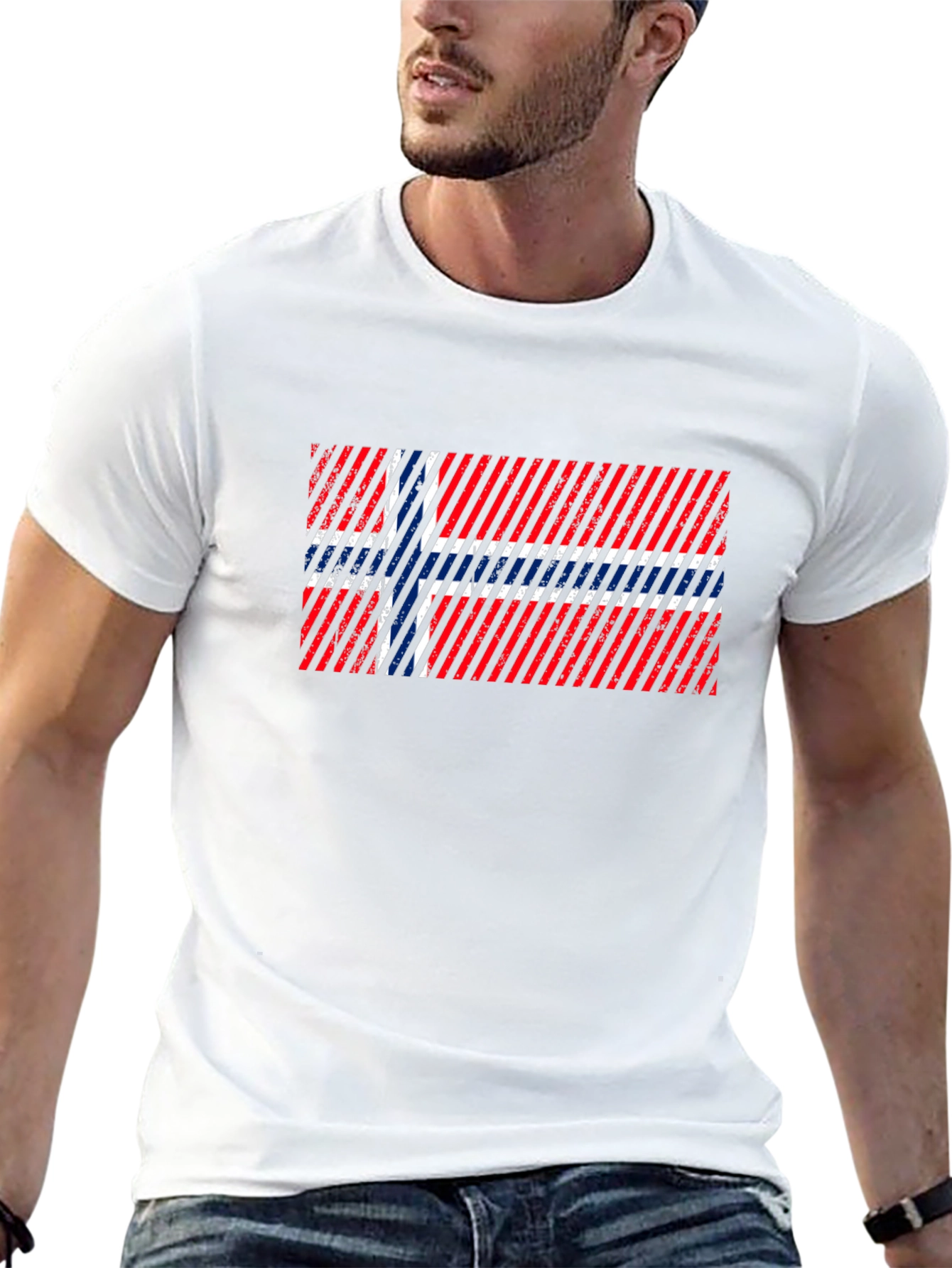 Norway Flag Distressed Graphic T-Shirt