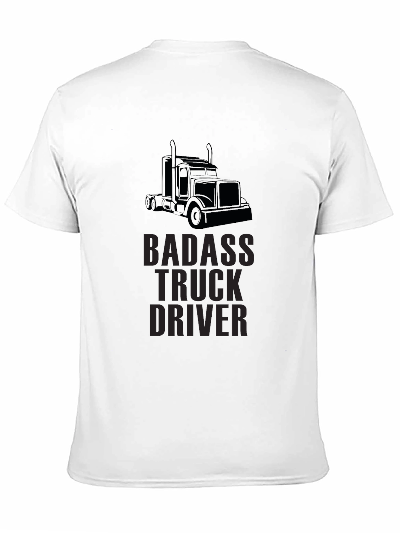 Badass Truck Driver Graphic Tee - Black Cotton Blend