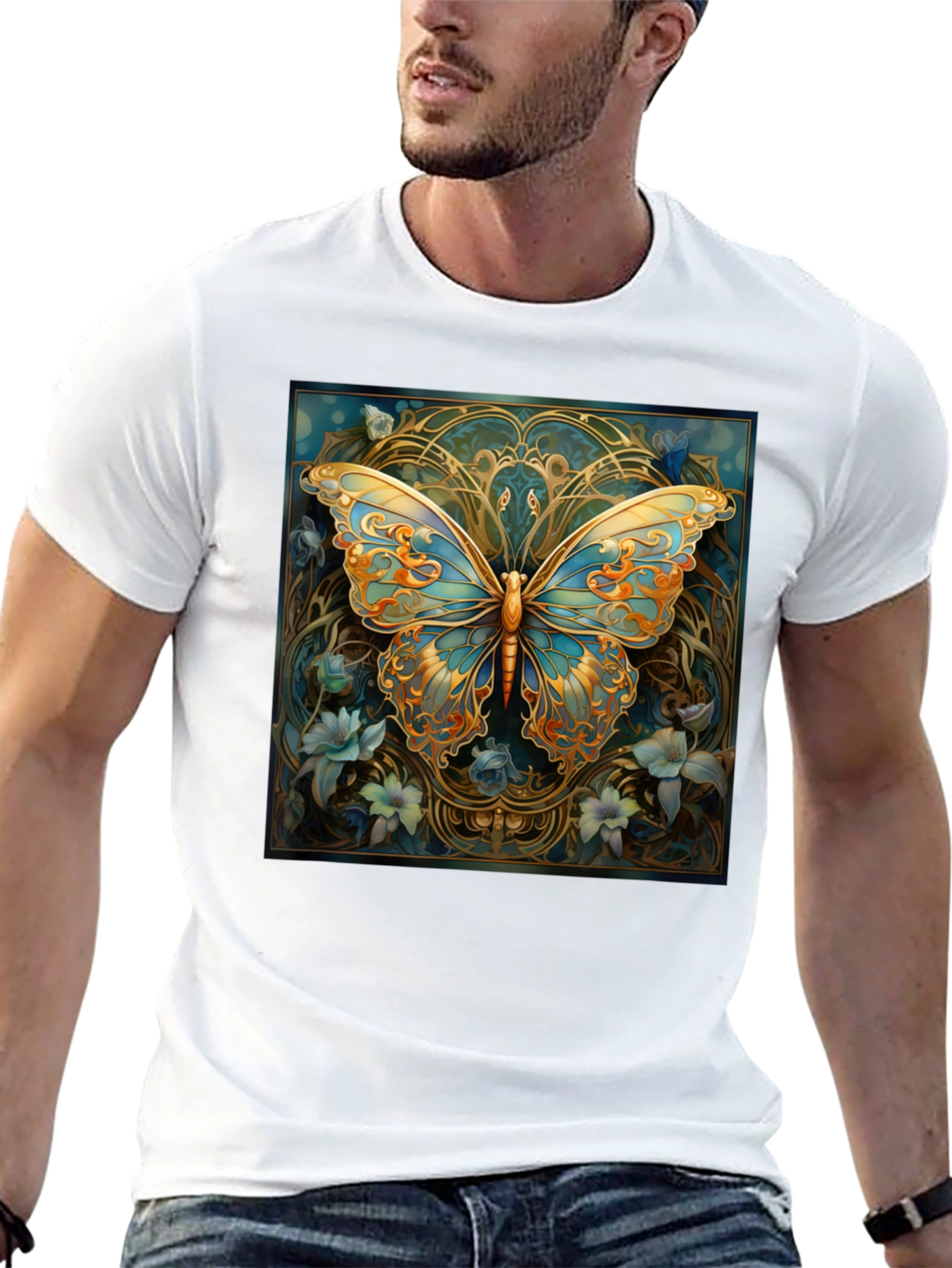 Butterfly Graphic T-Shirt - Stylish Mens Tee