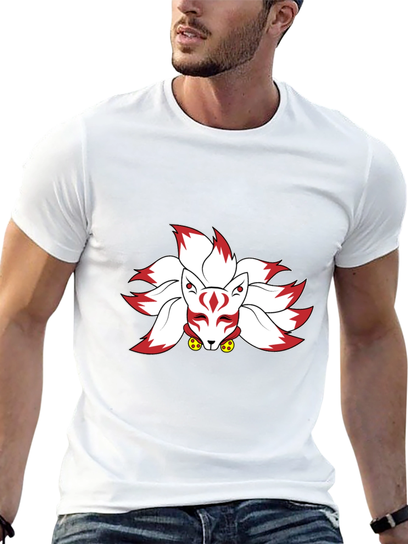 Nine-Tailed Fox Graphic Tee - Black