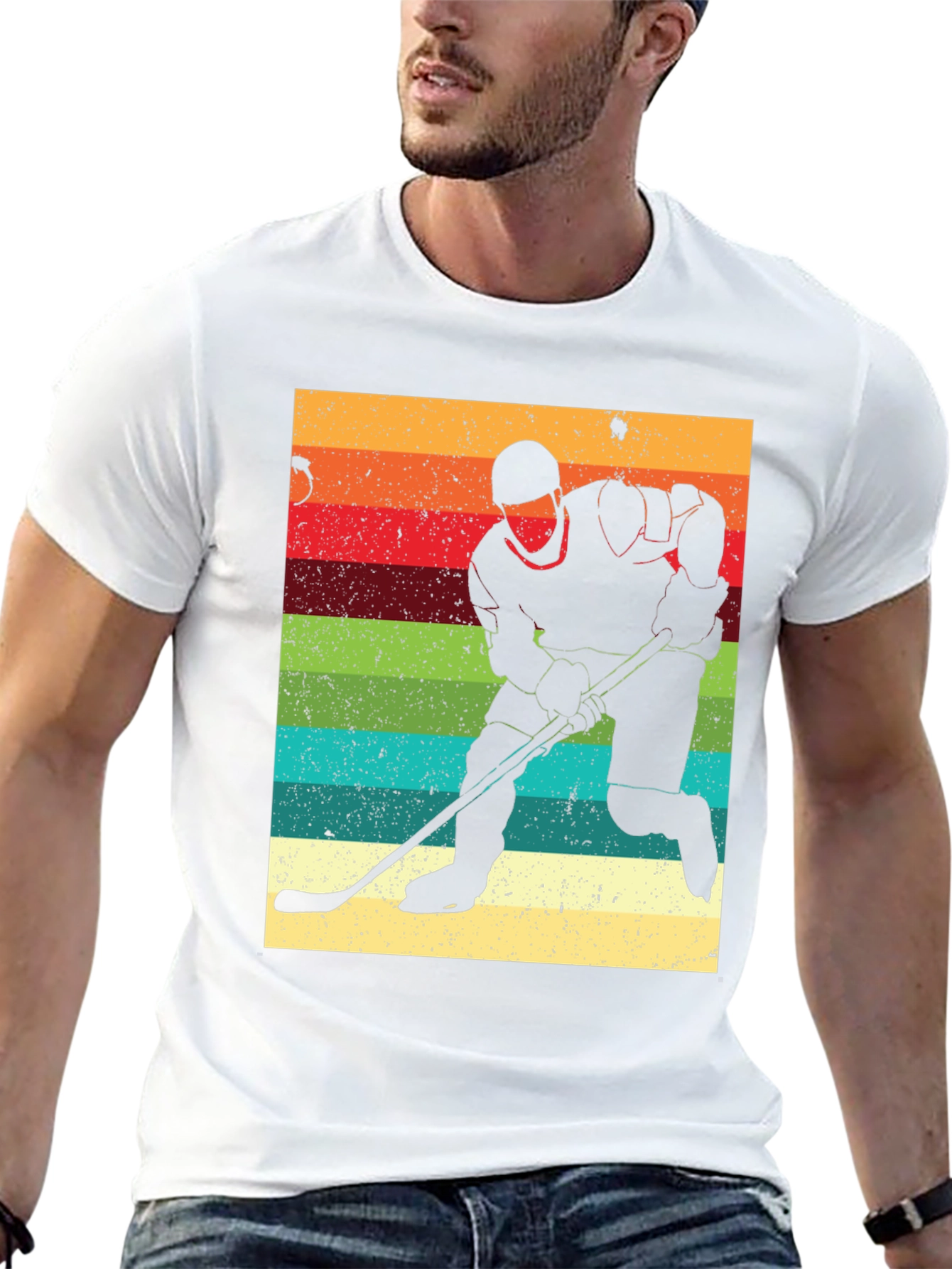 Retro Hockey Player Silhouette T-Shirt