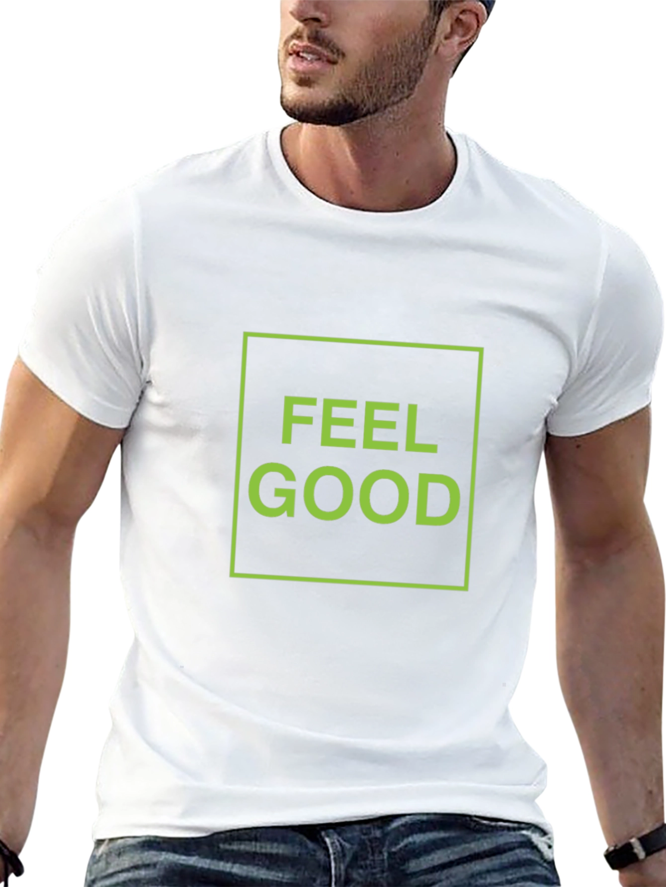 Feel Good Graphic Tee - Black Cotton T-Shirt