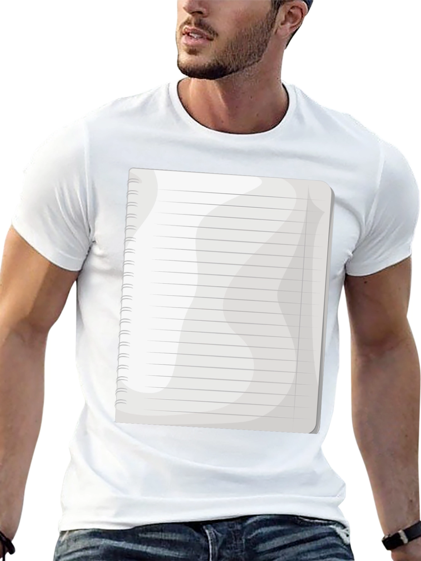 Notebook Graphic Tee - Black Cotton Casual T-Shirt