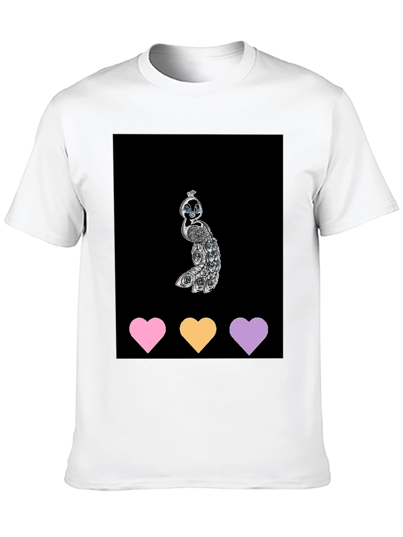 Peacock Graphic Tee - Black Casual Style