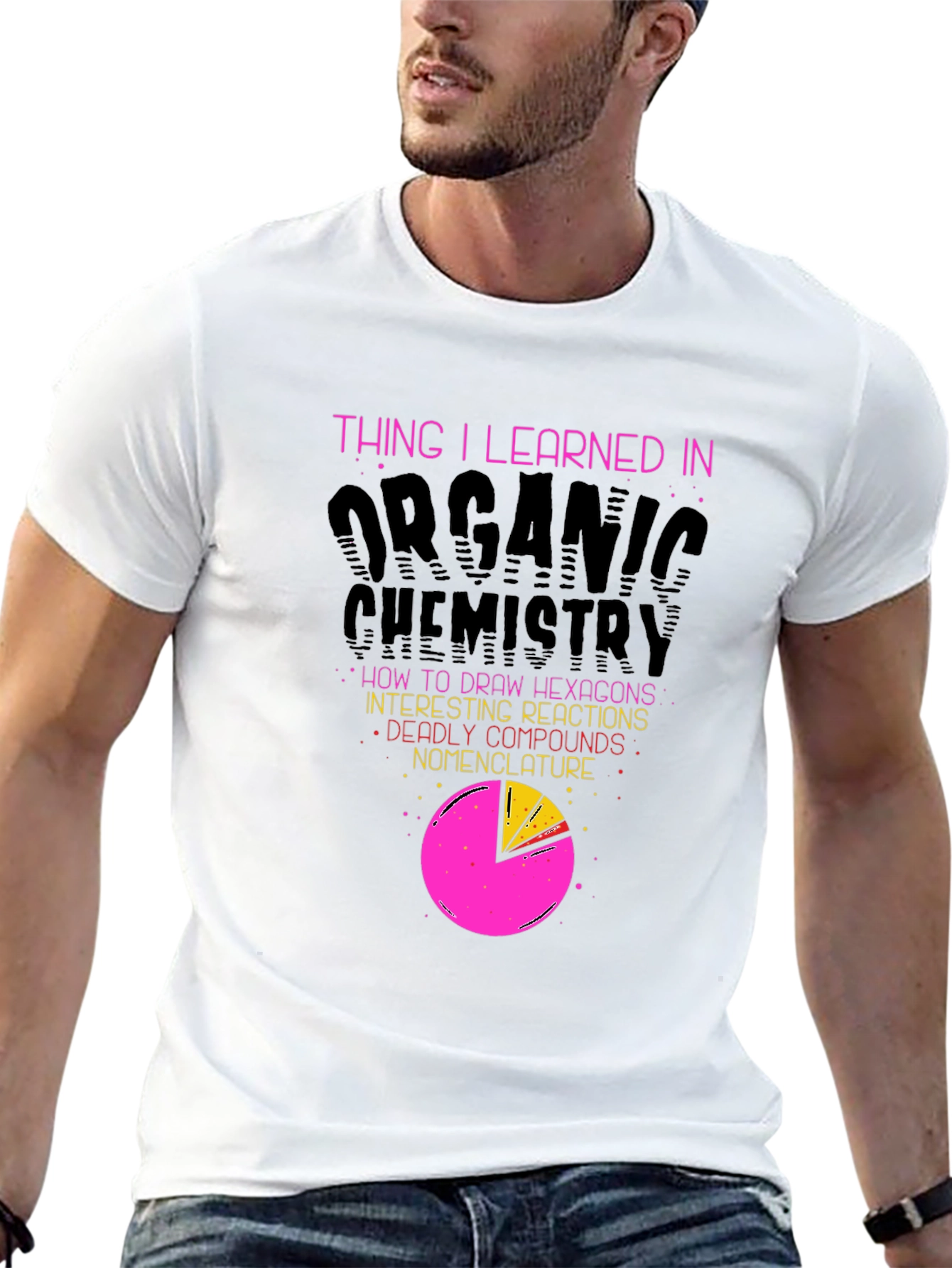 Organic Chemistry T-Shirt - Hexagons & Reactions