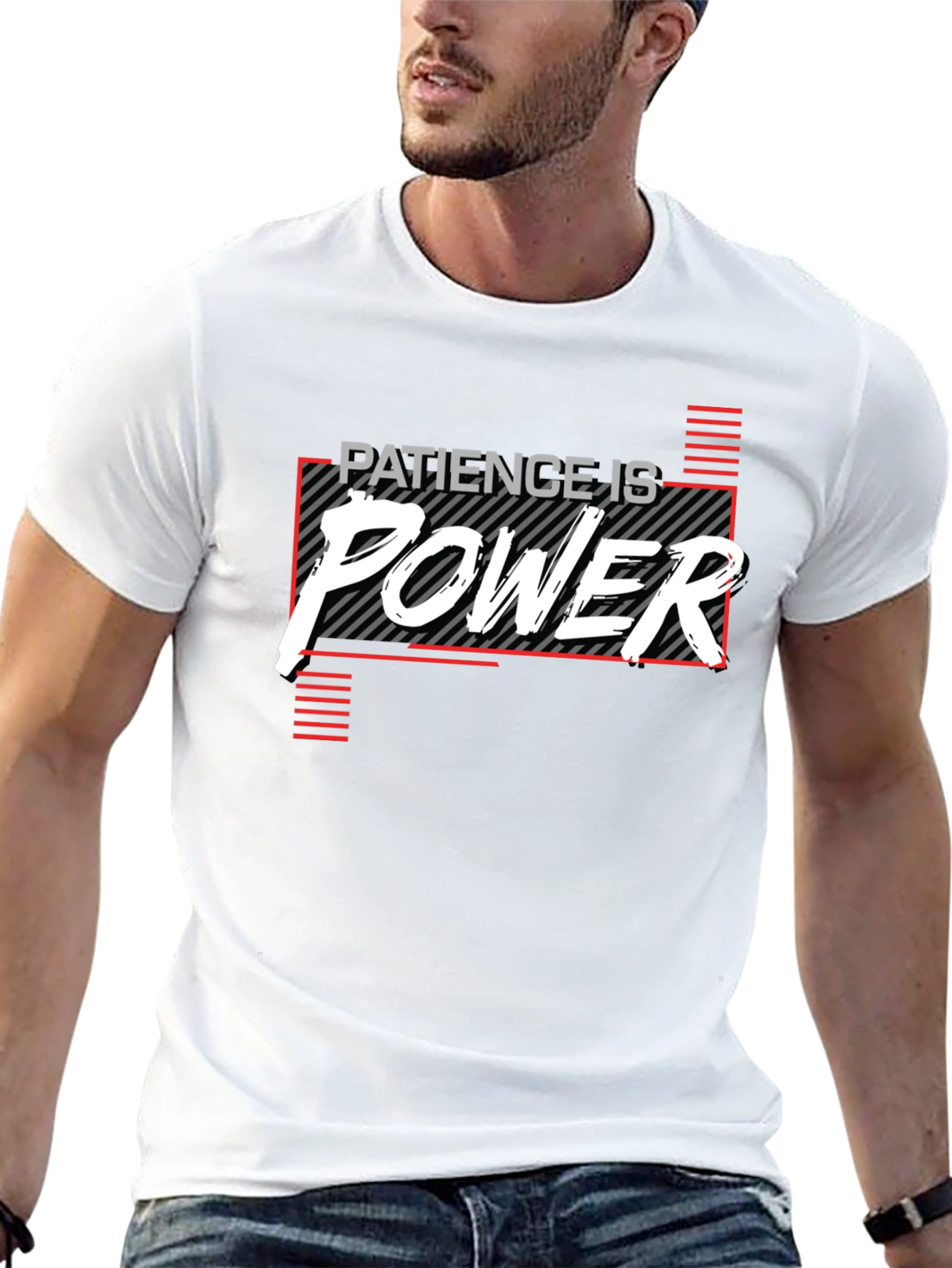Patience is Power Graphic T-Shirt - Black