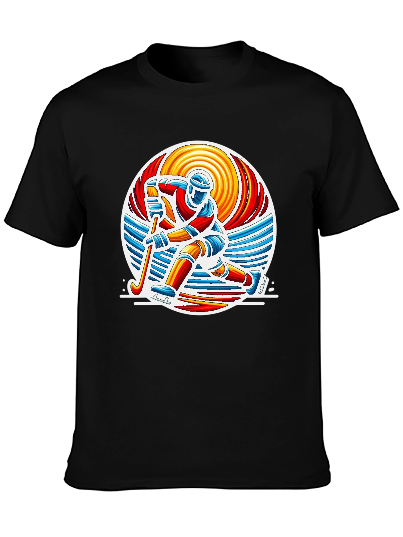 Hockey Player Graphic Tee - Retro Style