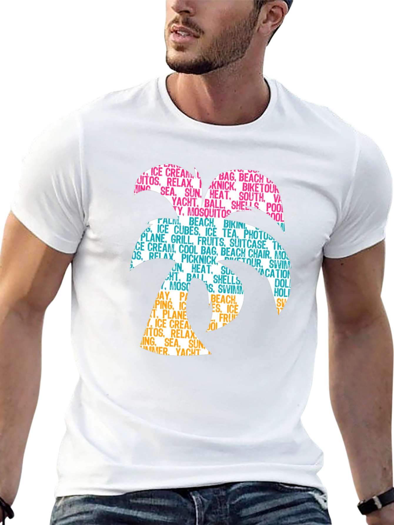 Tropical Beach Vibes Graphic T-Shirt