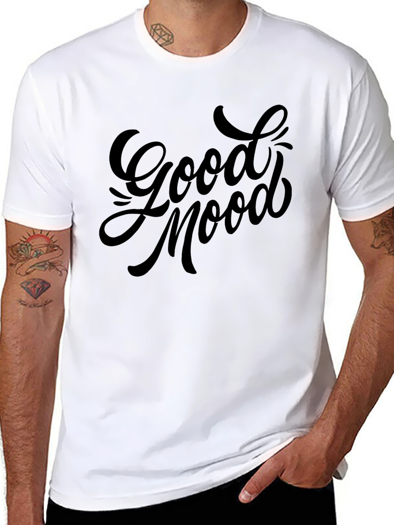 Good Mood Graphic Tee - Stylish Black T-Shirt