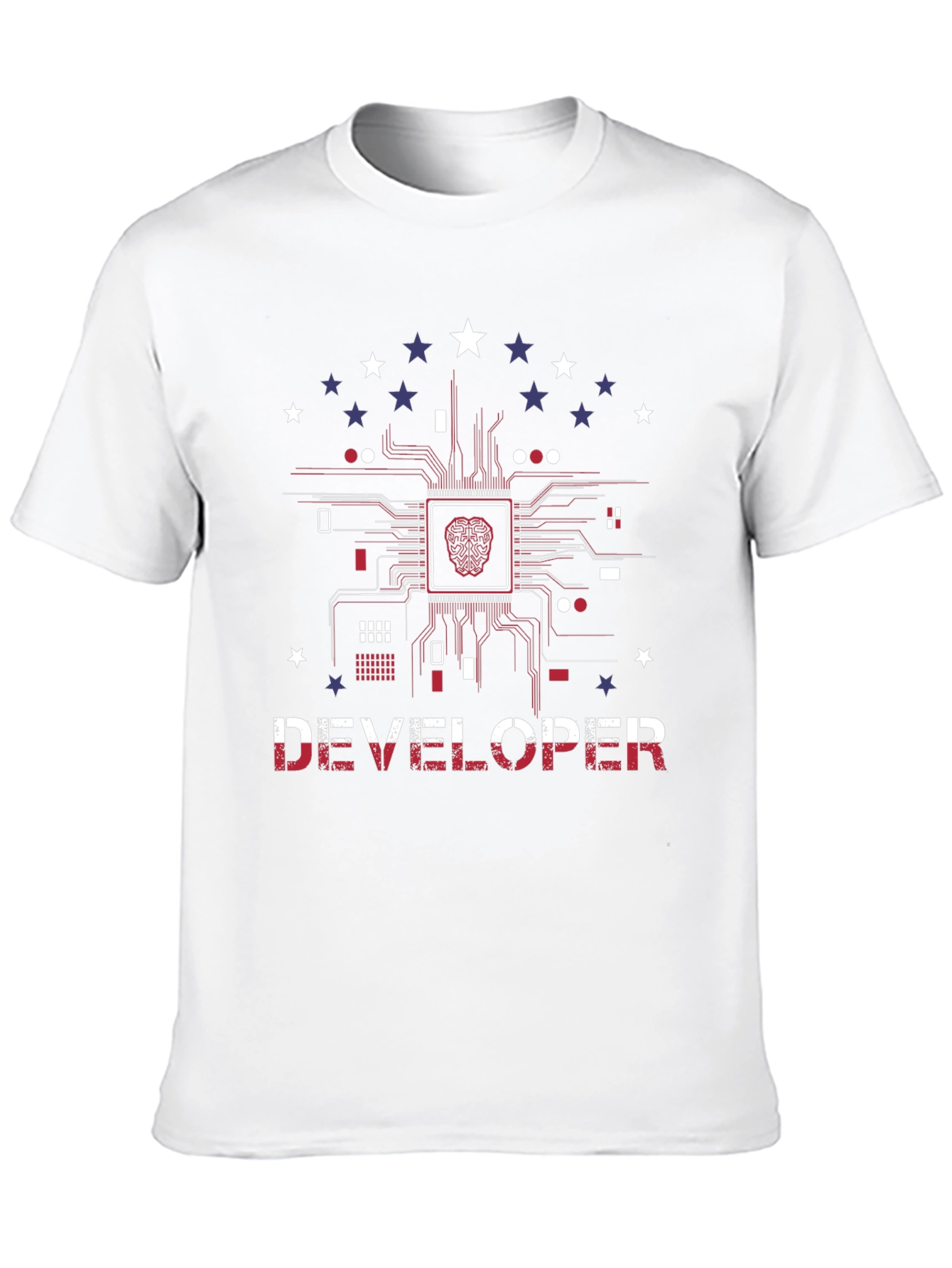 Developer Brain Circuit Board Graphic T-Shirt