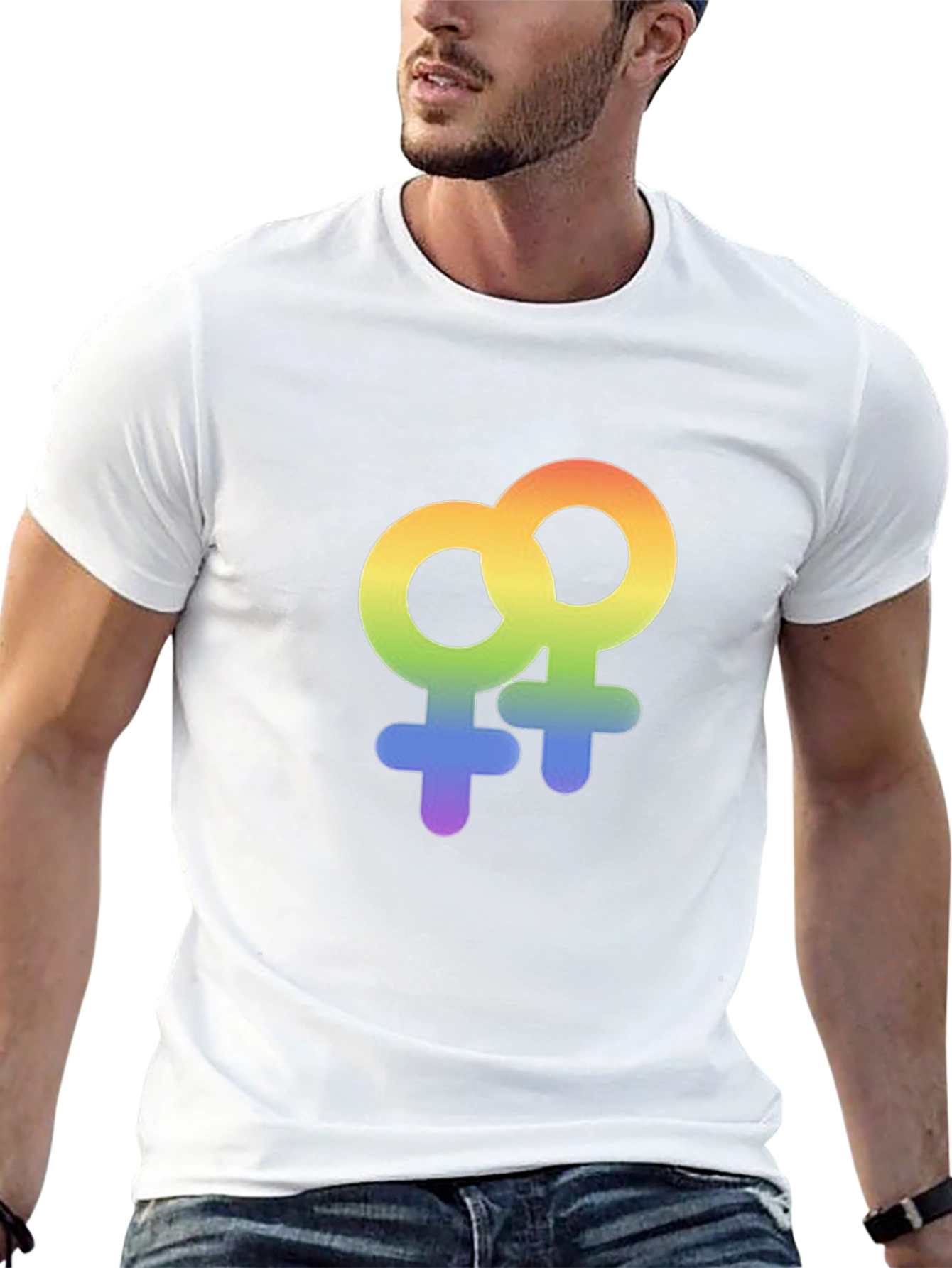 Rainbow LGBT Venus Symbol Graphic T-Shirt