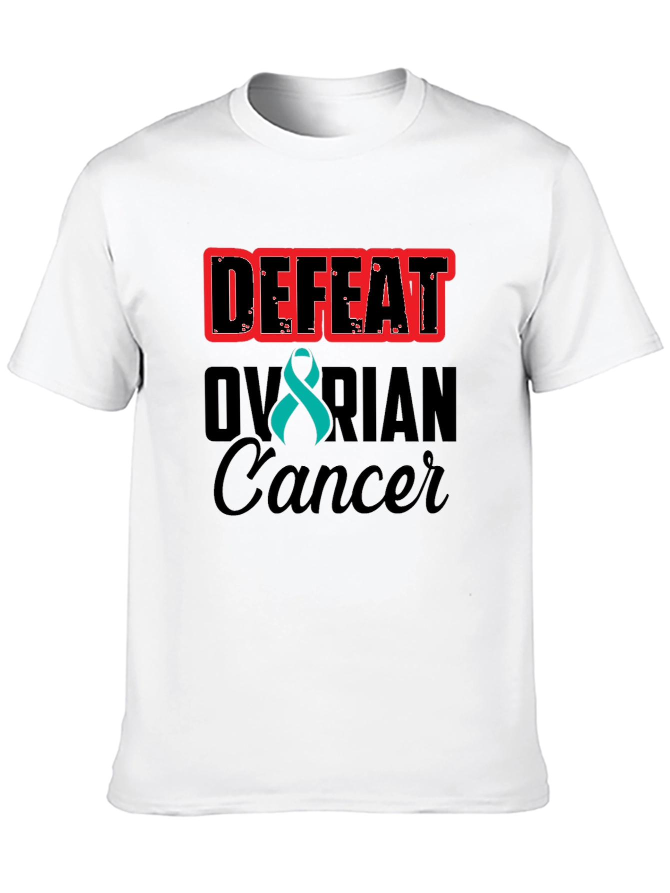 Defeat Ovarian Cancer Awareness Ribbon Tee