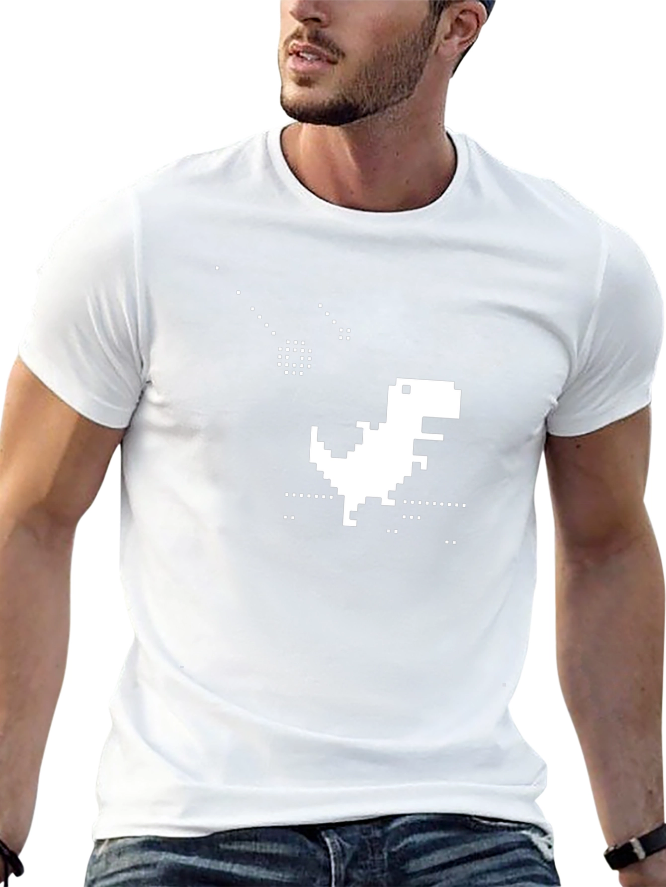 Pixel Dinosaur Black T-Shirt
