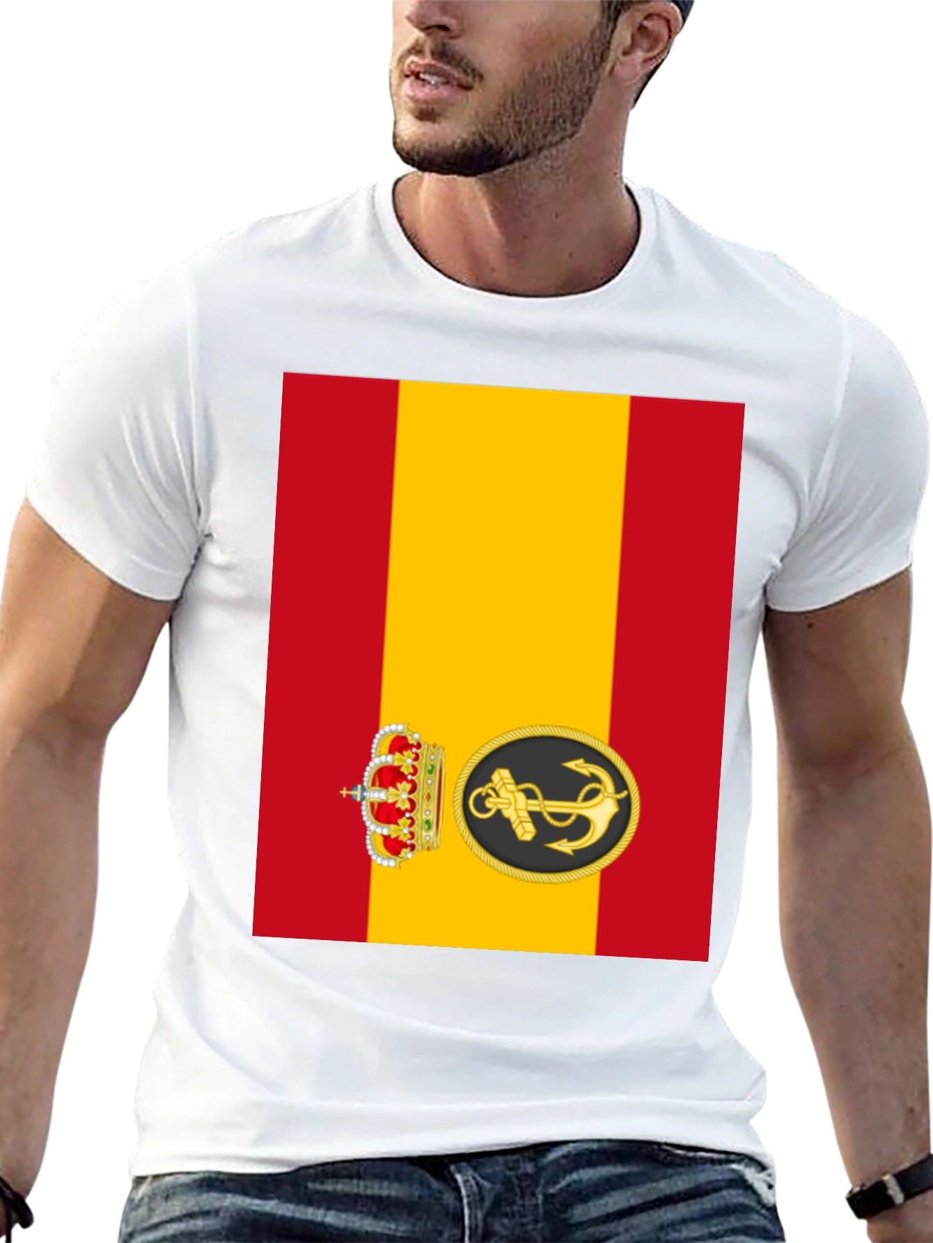 Spanish Navy T-Shirt - Red and Yellow Flag Design