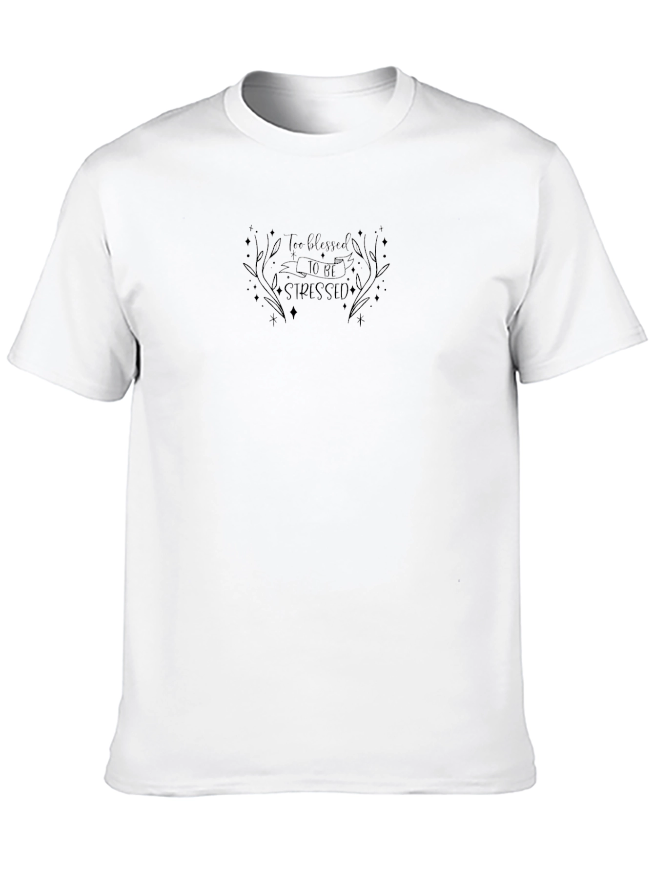 Too Blessed to be Stressed Graphic Tee - Black