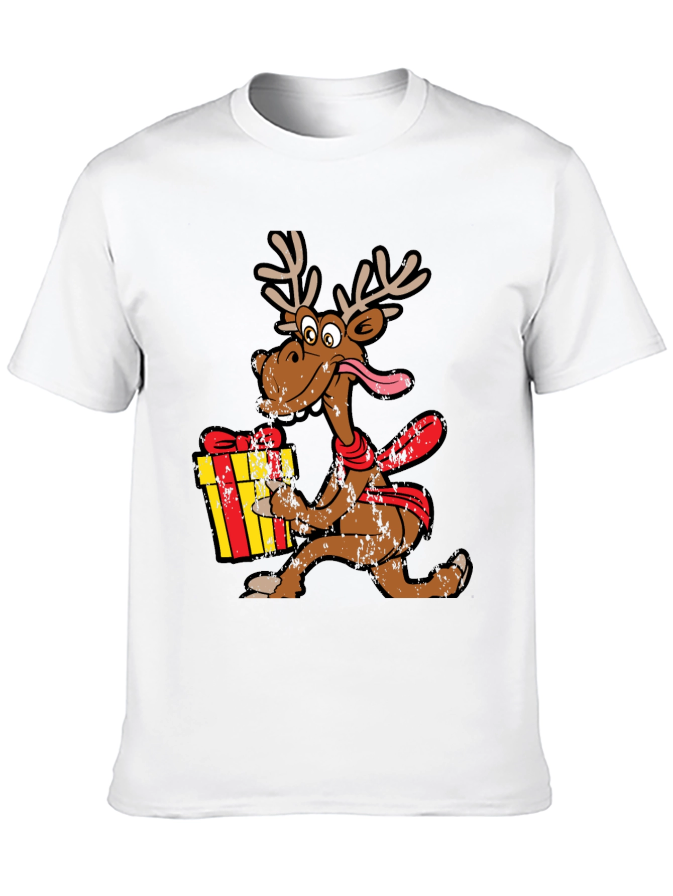 Funny Cartoon Reindeer Christmas T-Shirt