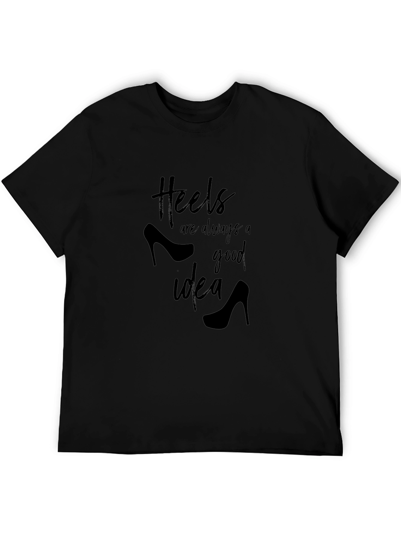Heels Always a Good Idea Black Graphic Tee