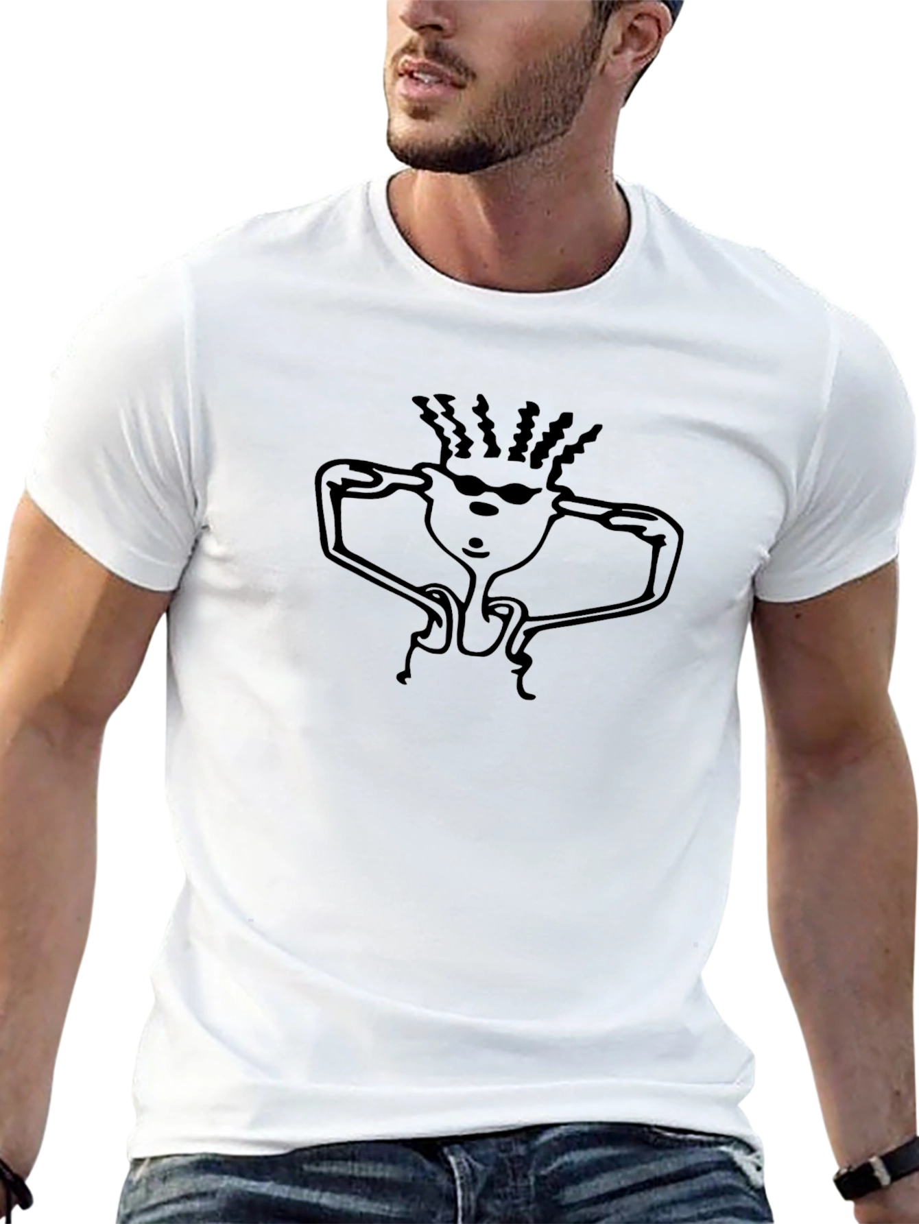 Cool Cartoon Character Graphic Tee - Black