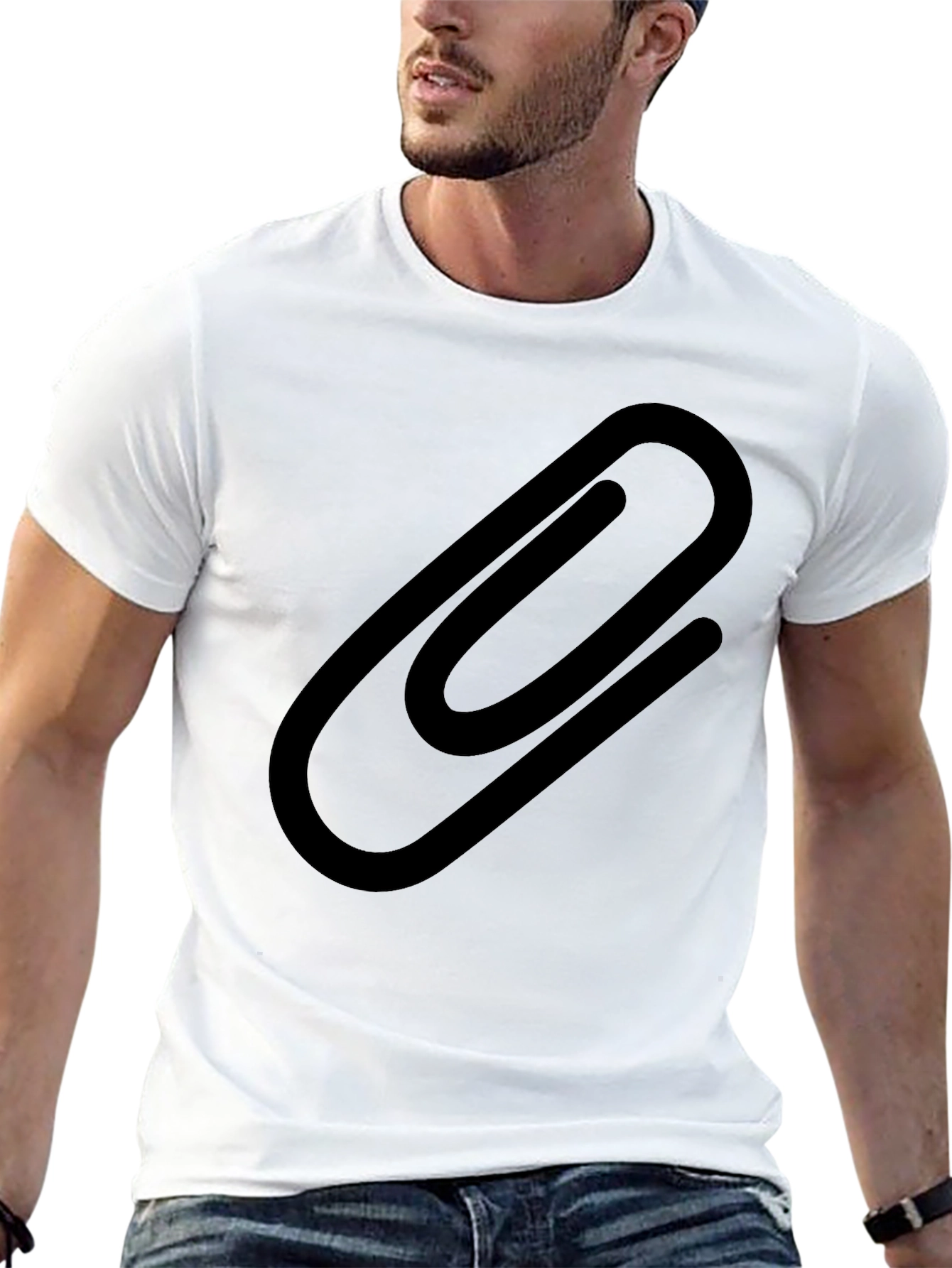 Paperclip Graphic Black T-Shirt