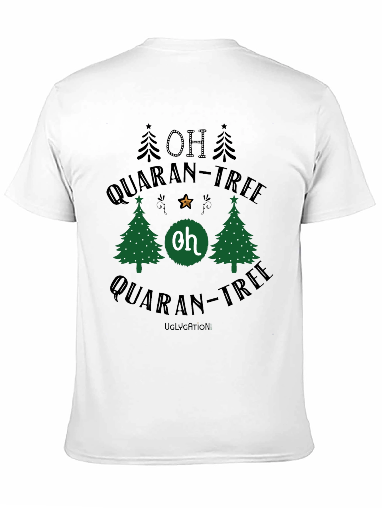 Oh Quaran-Tree Black Cotton T-Shirt