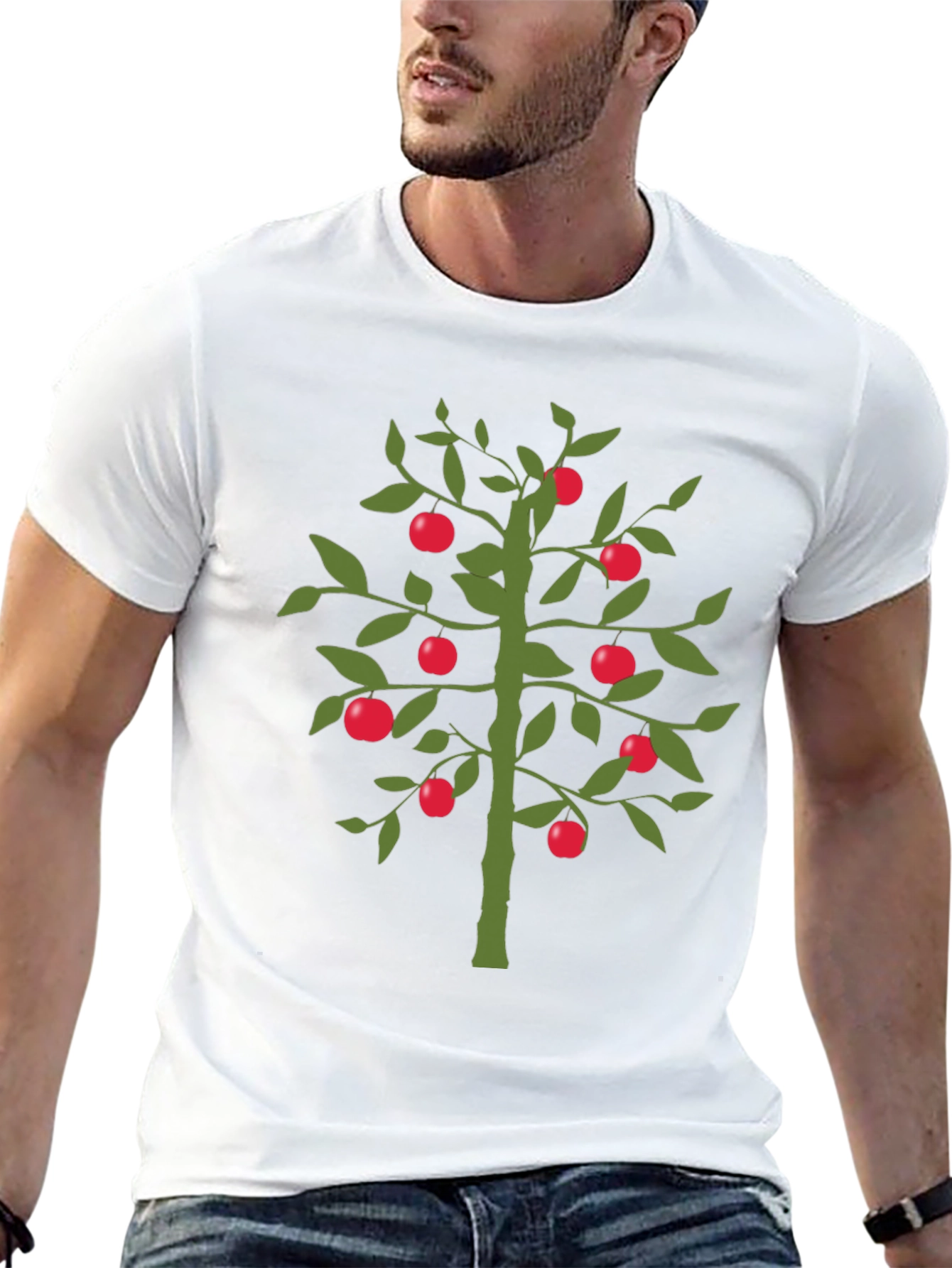 Apple Tree Graphic T-Shirt - Unique Design Black Tee