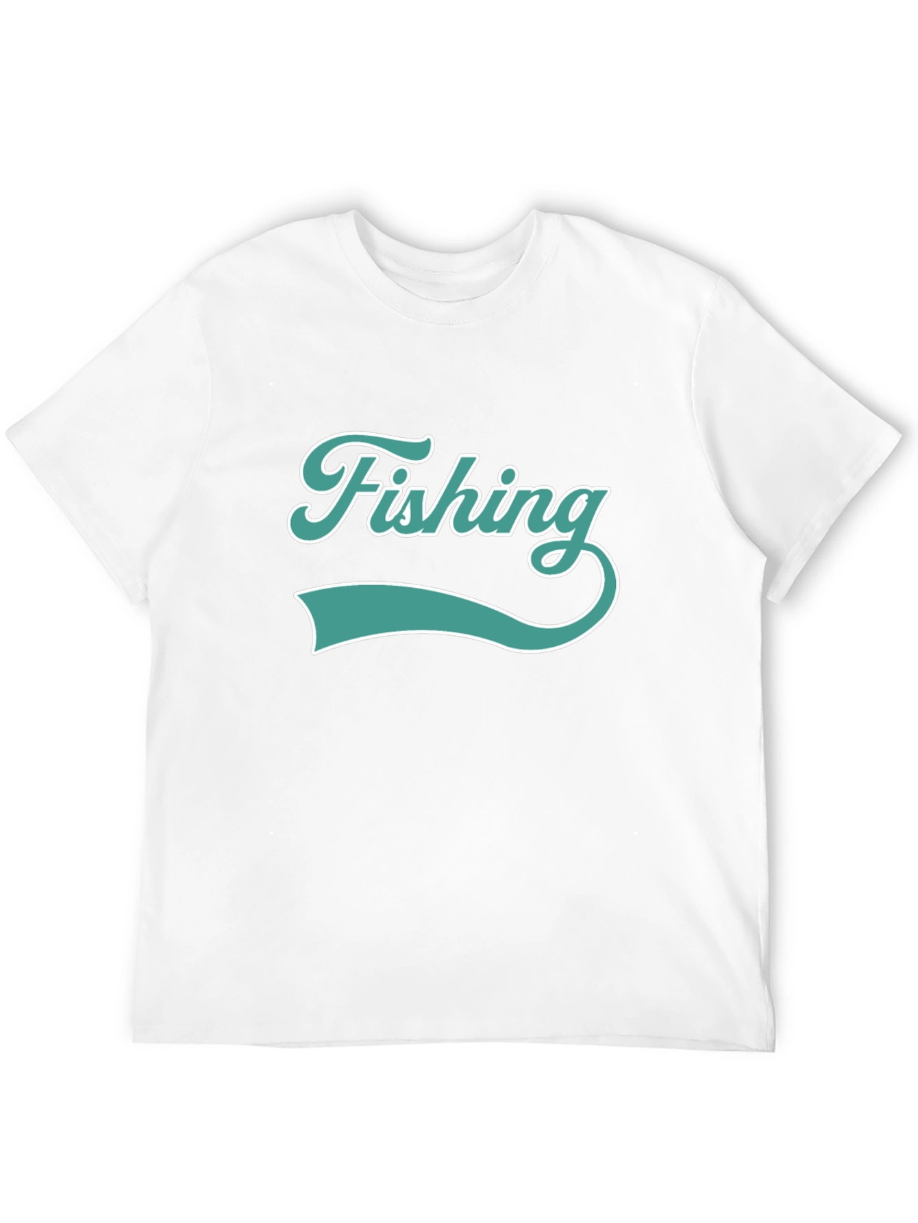 Fishing Graphic Print Mens T-Shirt - Black