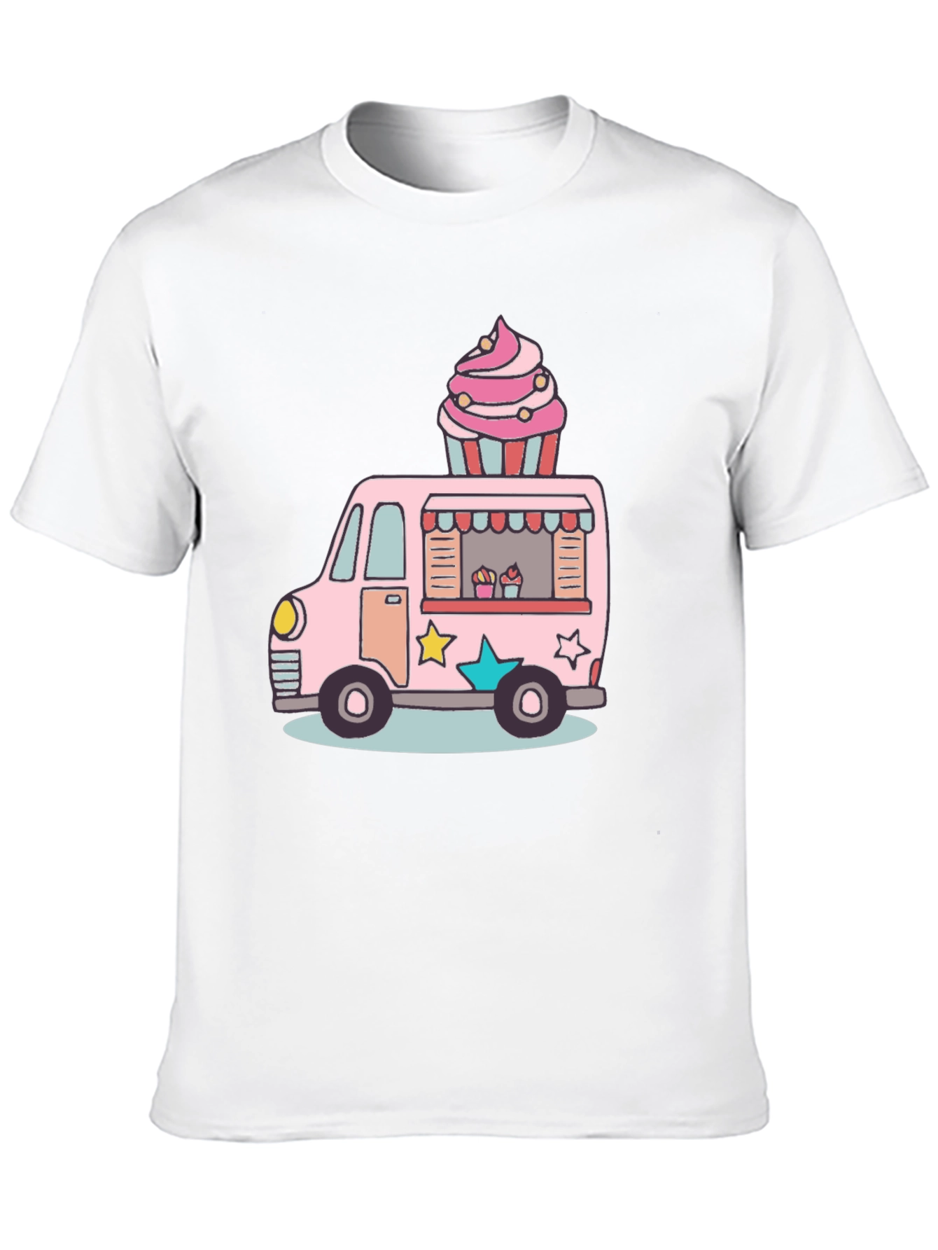 Cupcake Truck Graphic T-Shirt - Novelty Foodie Tee