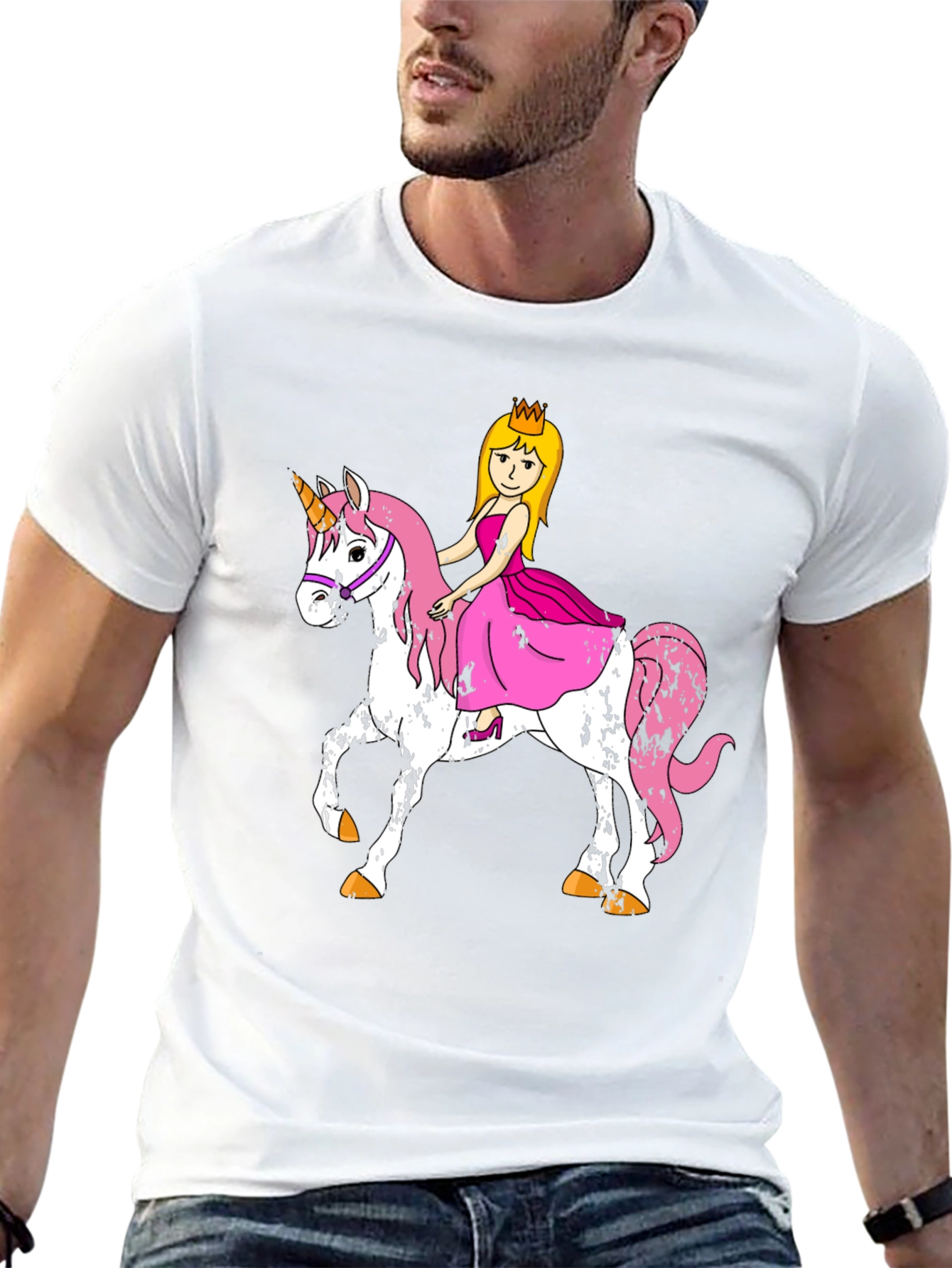 Princess Riding Unicorn Graphic T-Shirt