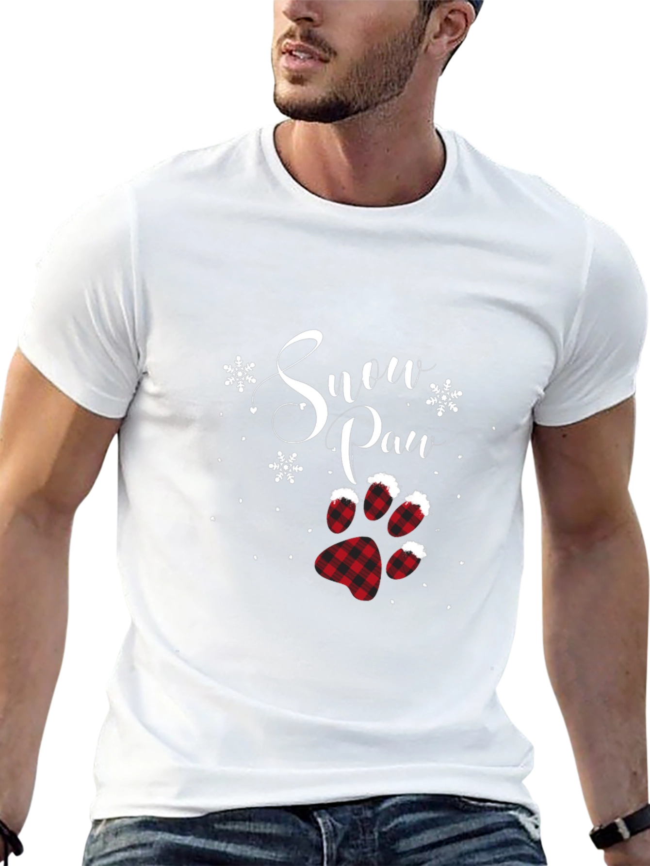 Snow Paw Buffalo Plaid Graphic Tee