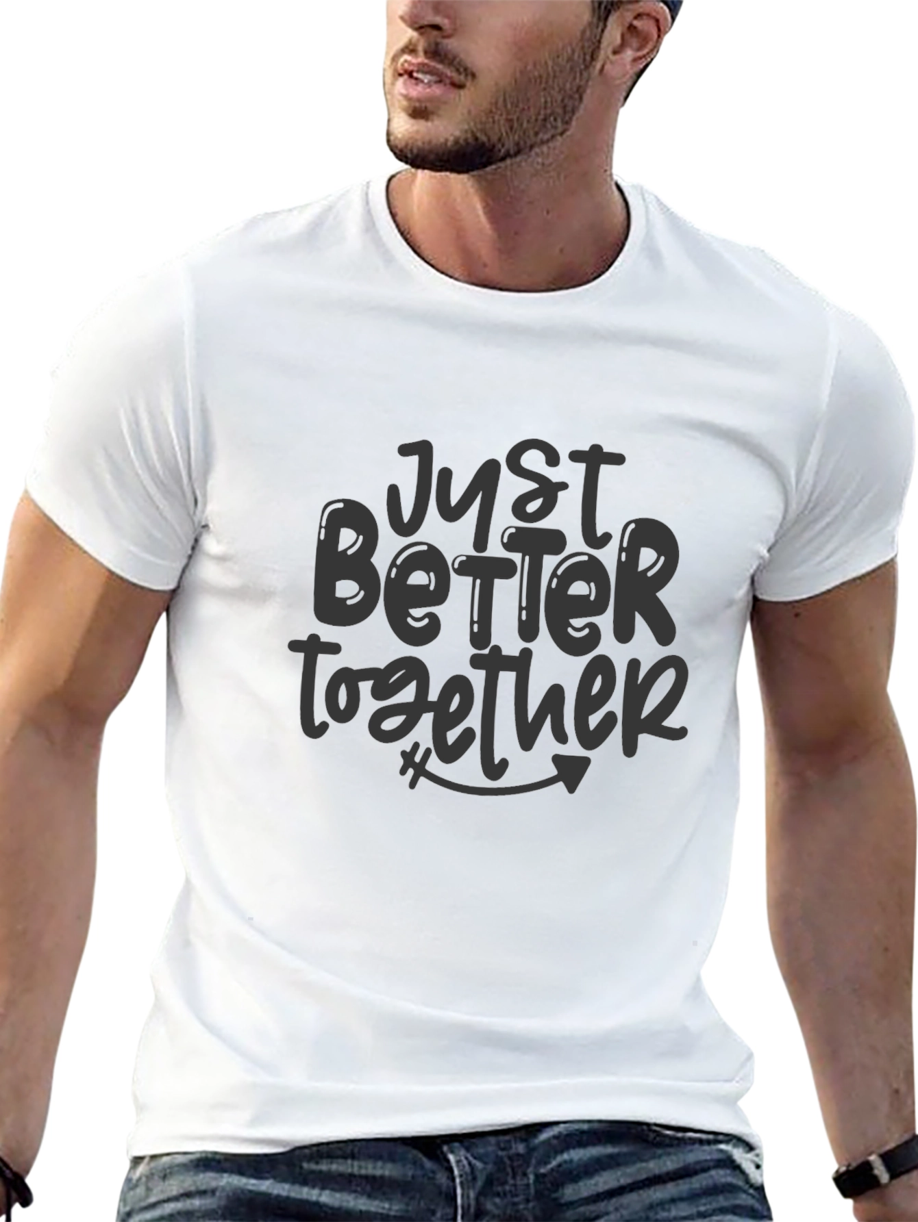 Just Better Together Black Graphic Tee