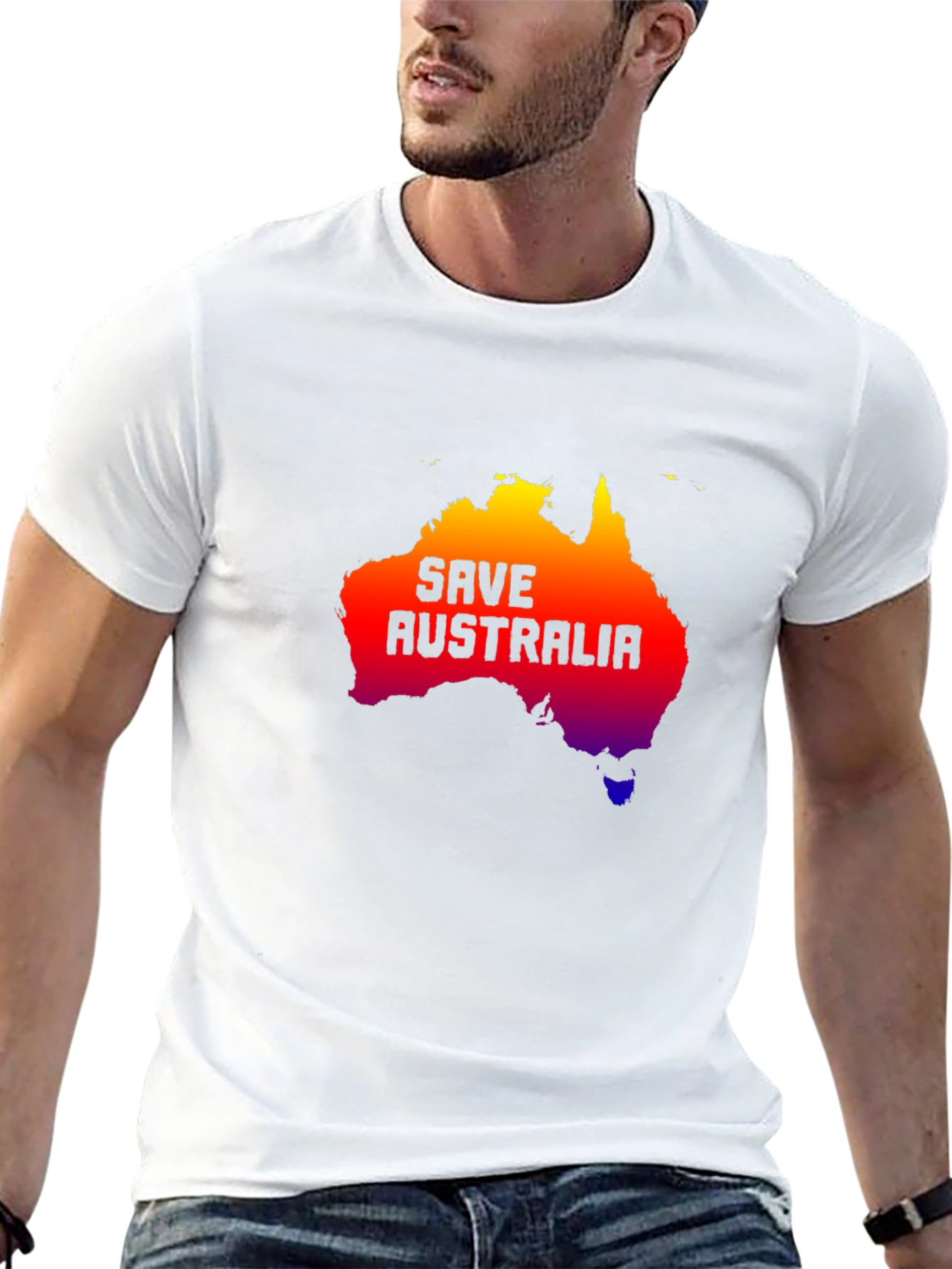 Save Australia Graphic Tee - Black Cotton T-Shirt