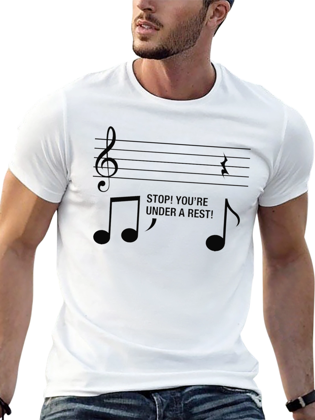 Musical Pun T-Shirt - Stop! Youre Under a Rest!