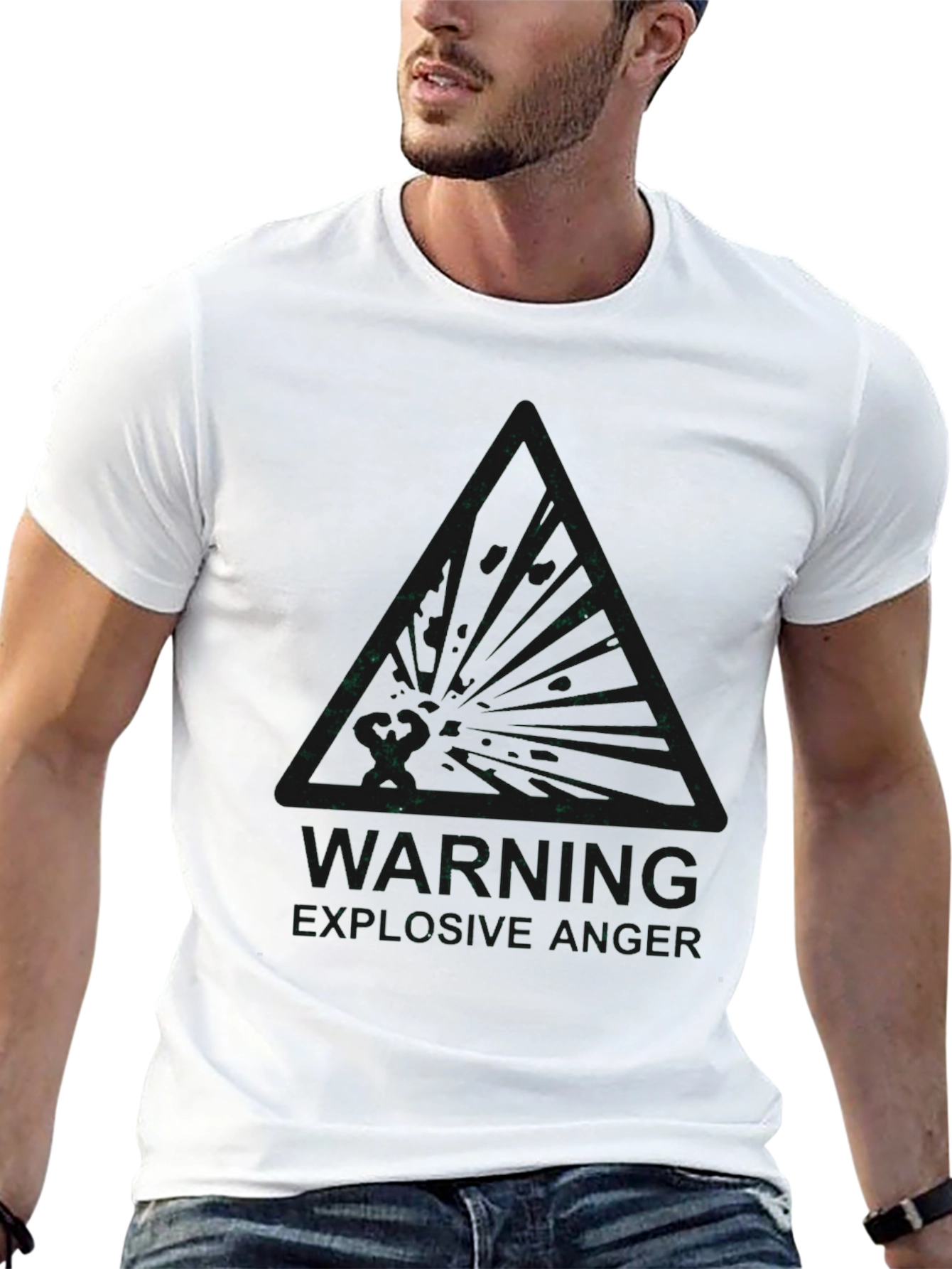 Explosive Anger Warning Mens Black T-Shirt