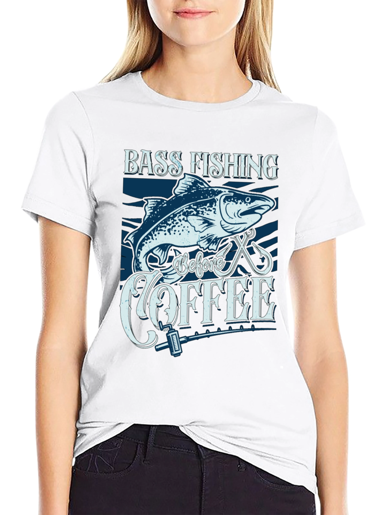 Bass Fishing Before Coffee Mens T-Shirt