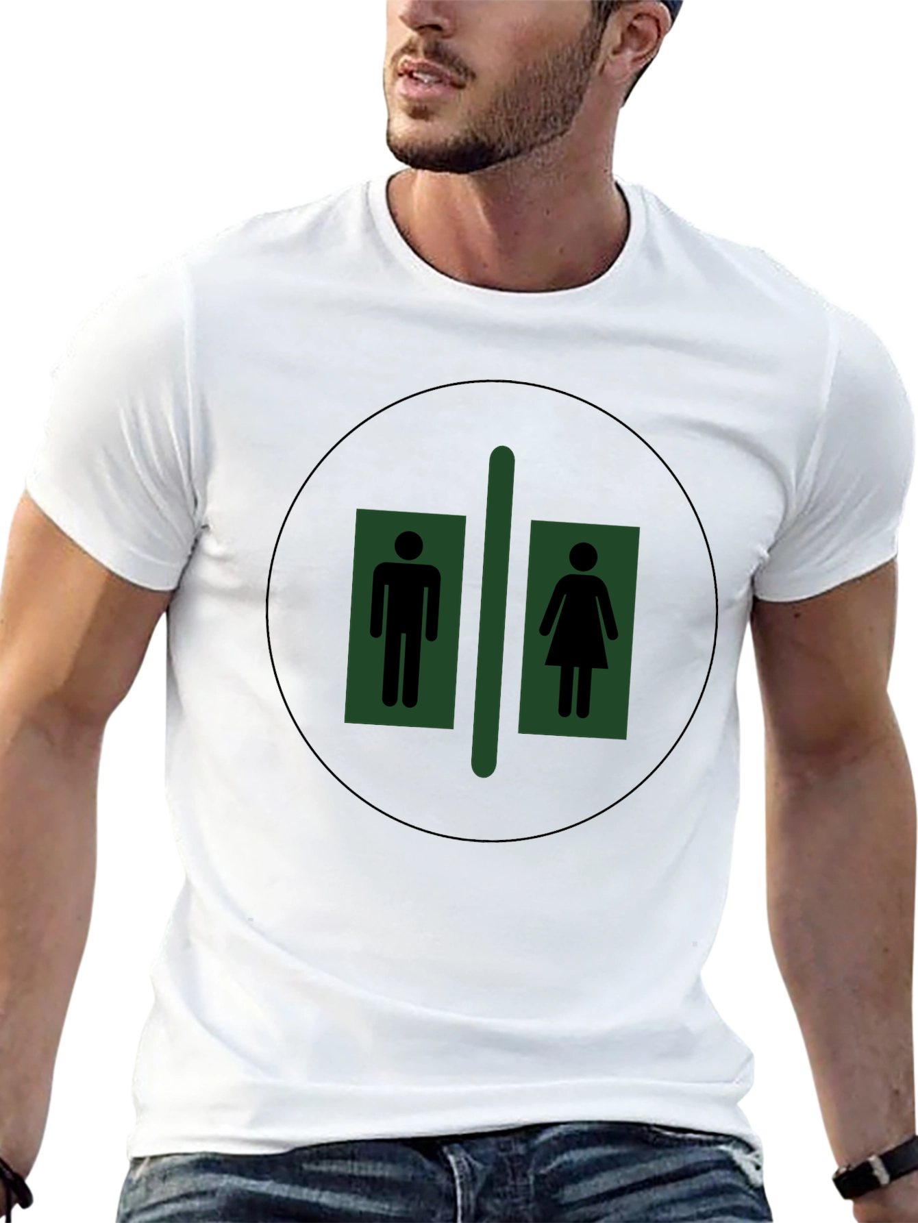 Unisex Restroom Symbol T-Shirt - Black