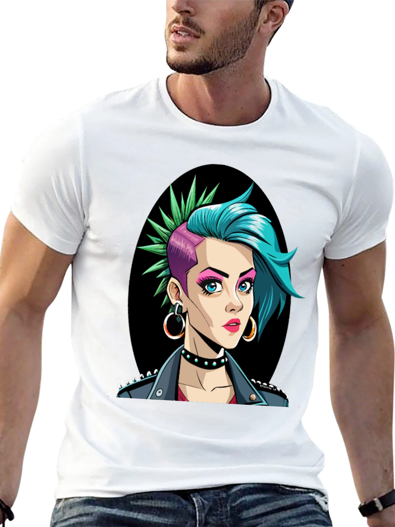 Punk Rock Girl T-Shirt - Edgy Graphic Tee