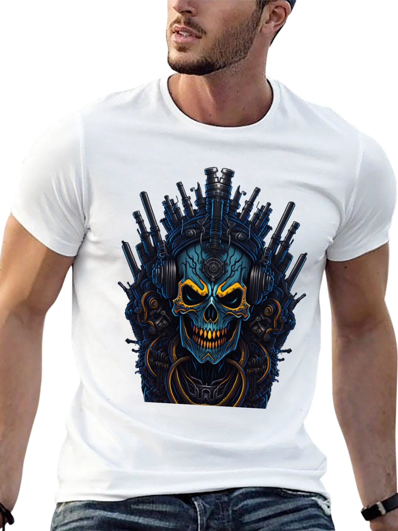 Cyberpunk Skull Graphic Tee